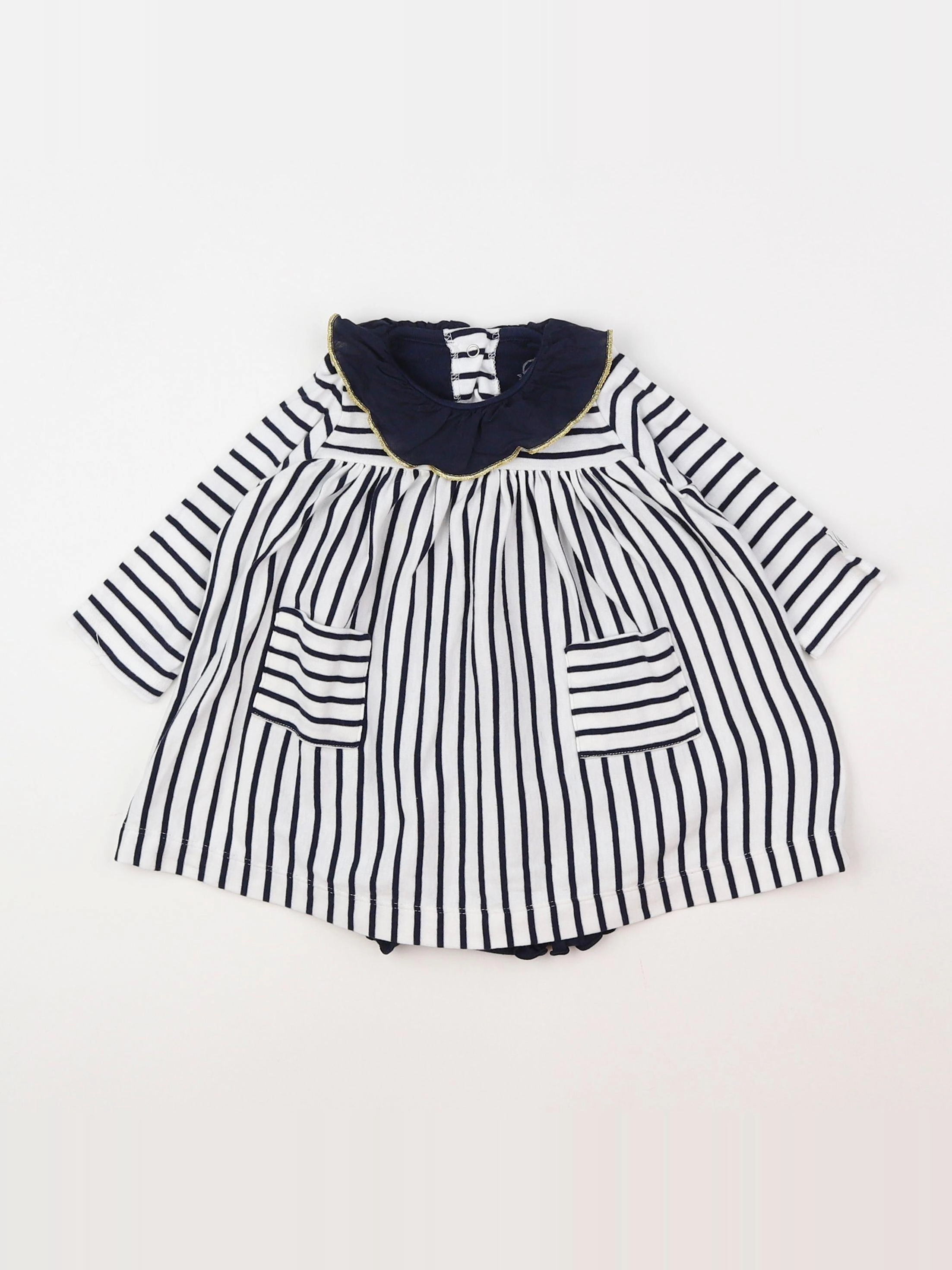 Petit Bateau - robe blanc - 6 mois