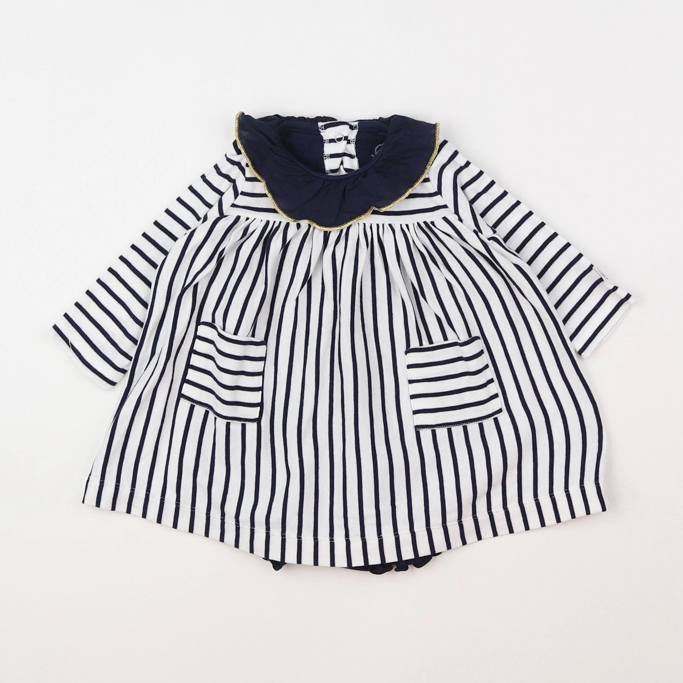 Petit Bateau - robe blanc - 6 mois