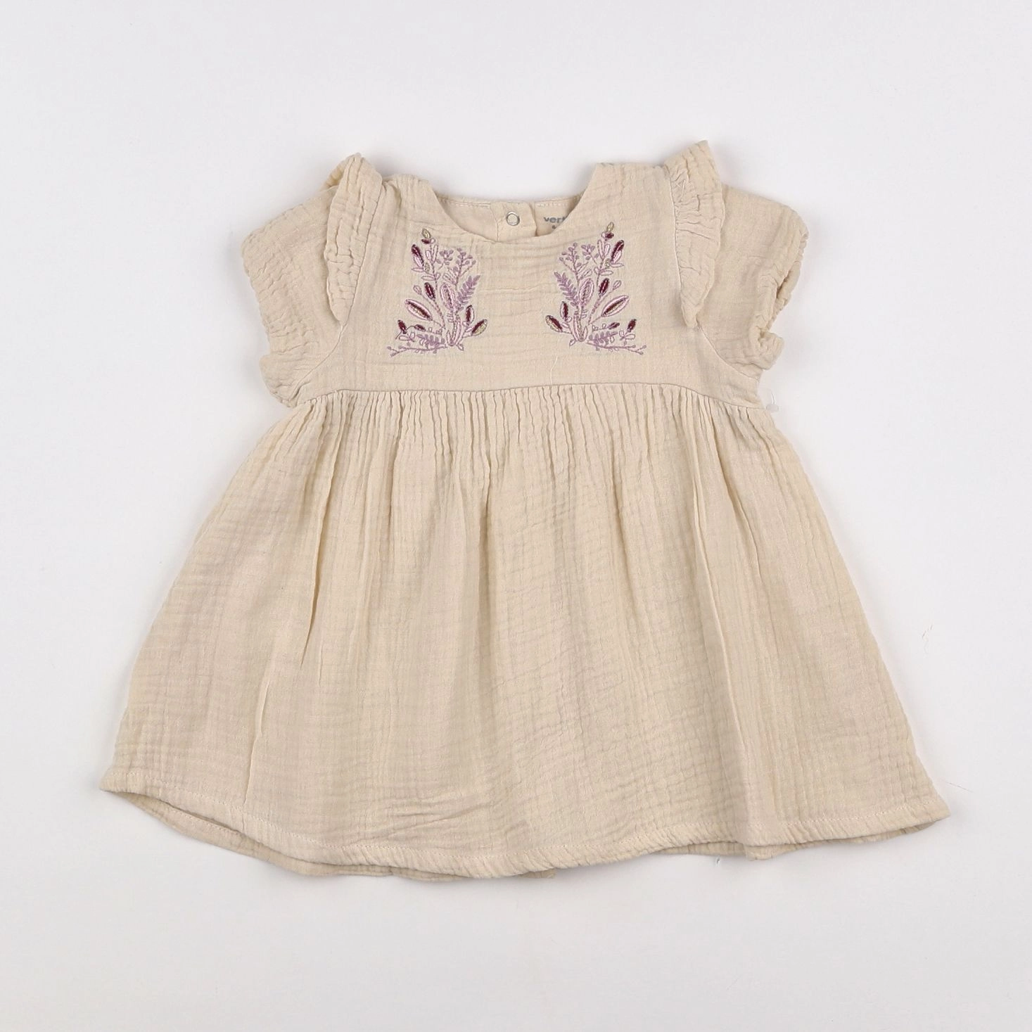 Vertbaudet - robe beige - 6 mois