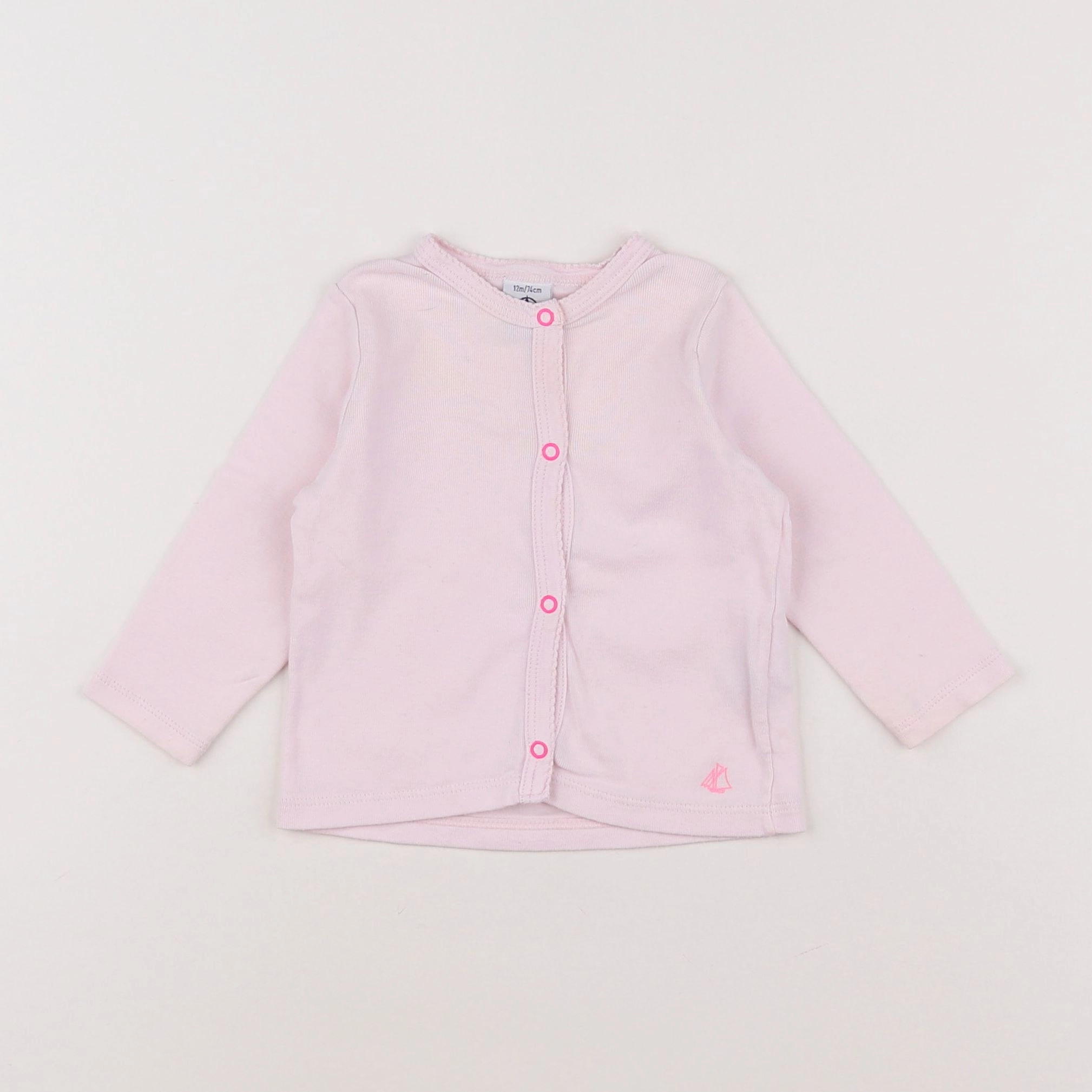 Petit Bateau - tee-shirt rose - 12 mois