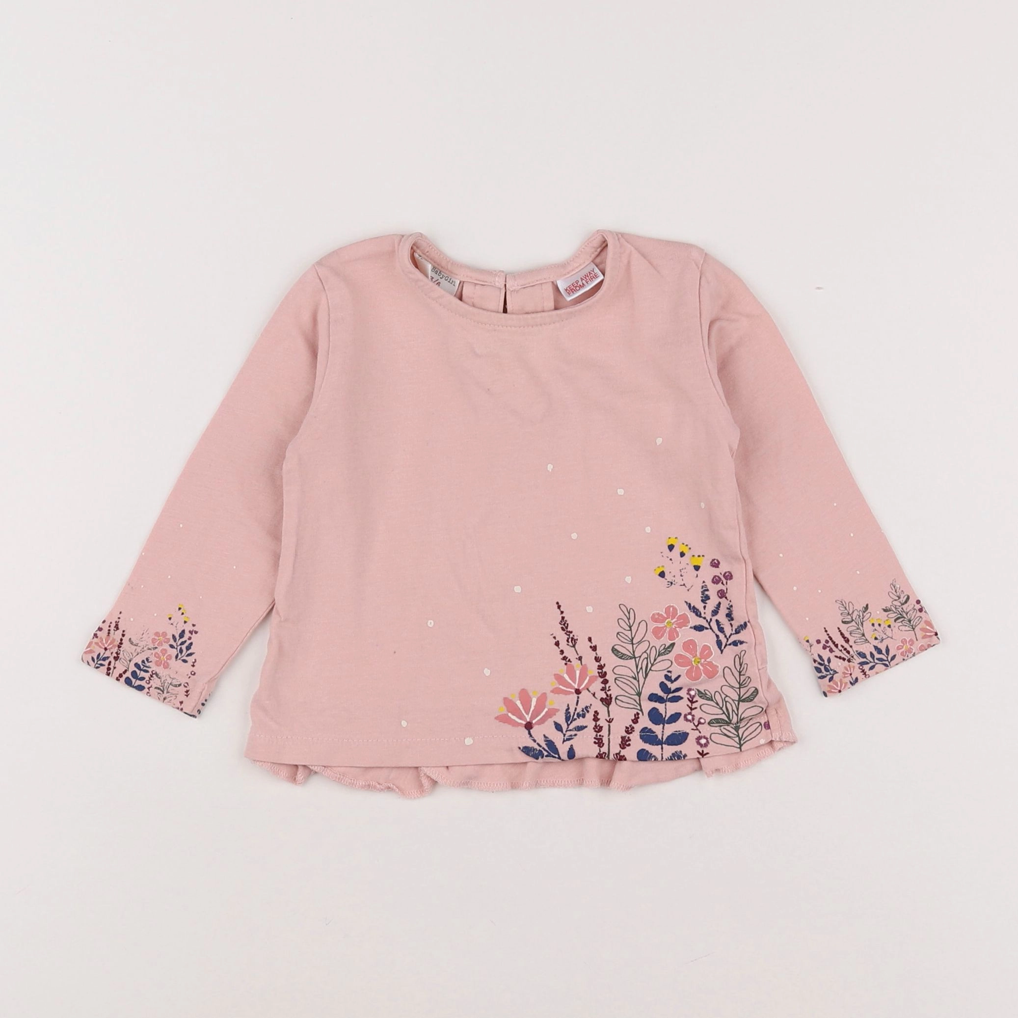 Zara - tee-shirt rose - 3/6 mois