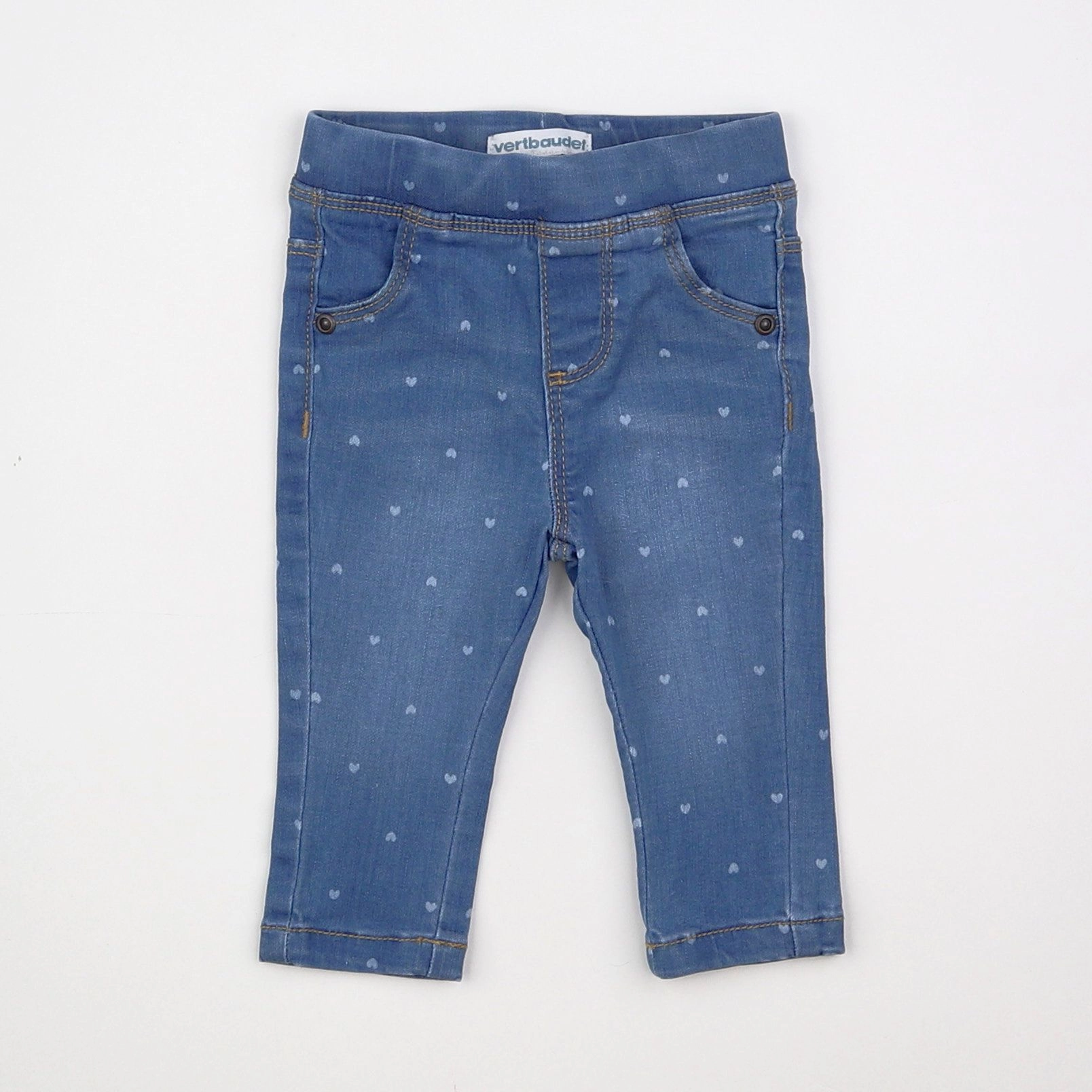 Vertbaudet - jegging bleu - 3 mois