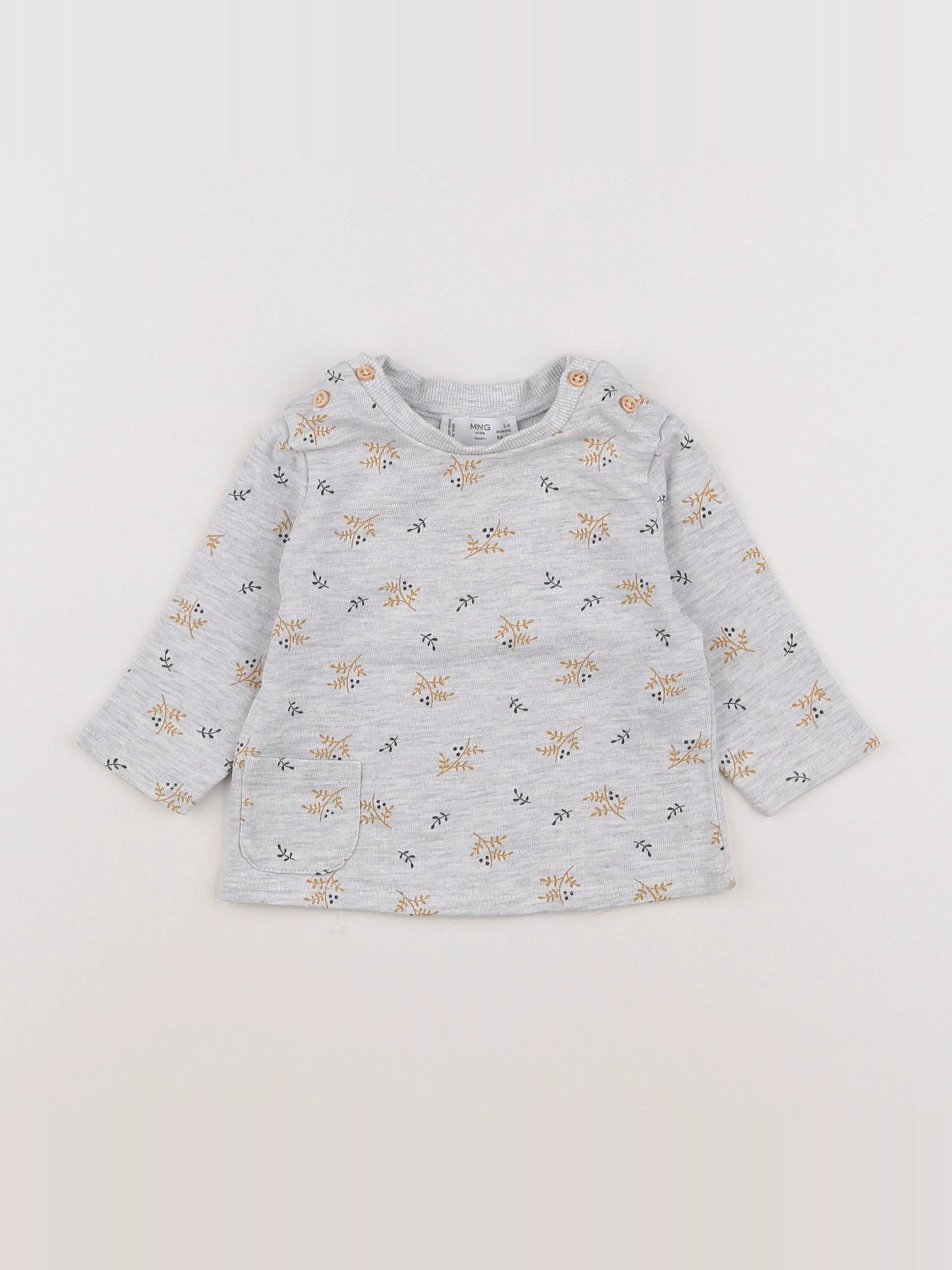 Mango - sweat gris - 3/6 mois