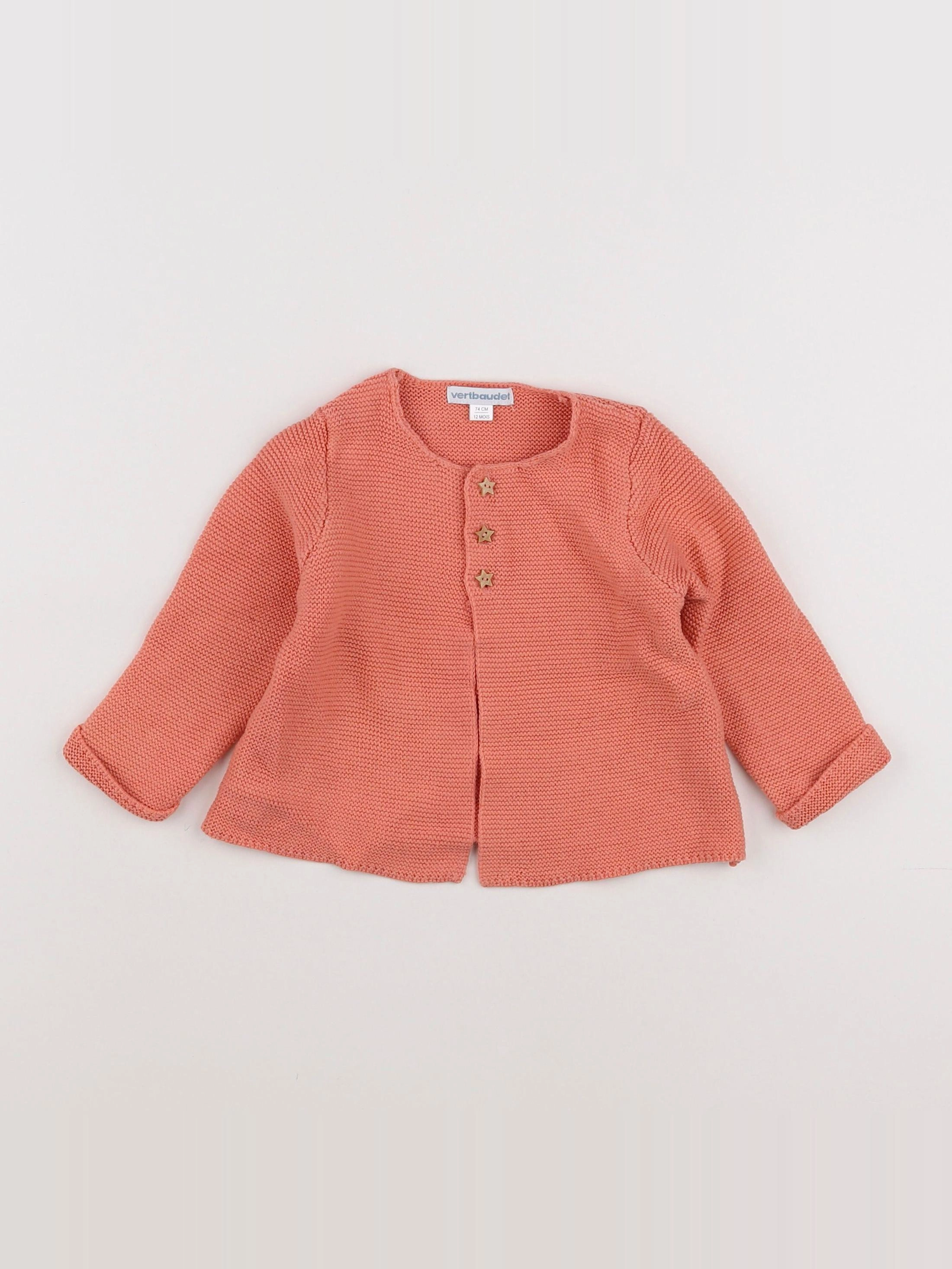 Vertbaudet - gilet rose - 12 mois