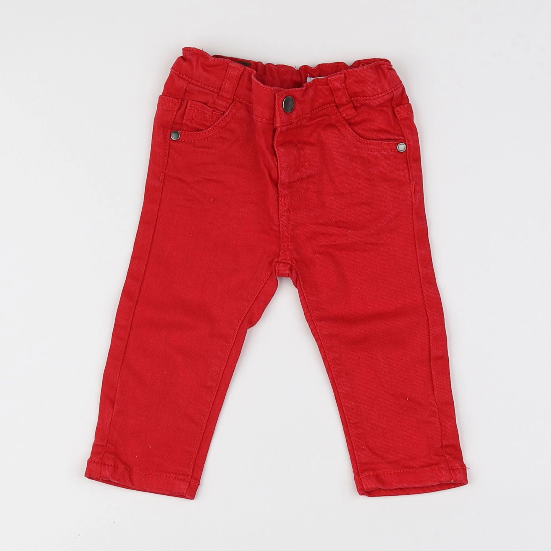 Vertbaudet - jean rouge - 6 mois