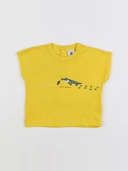 Petit Bateau - tee-shirt jaune - 6 mois