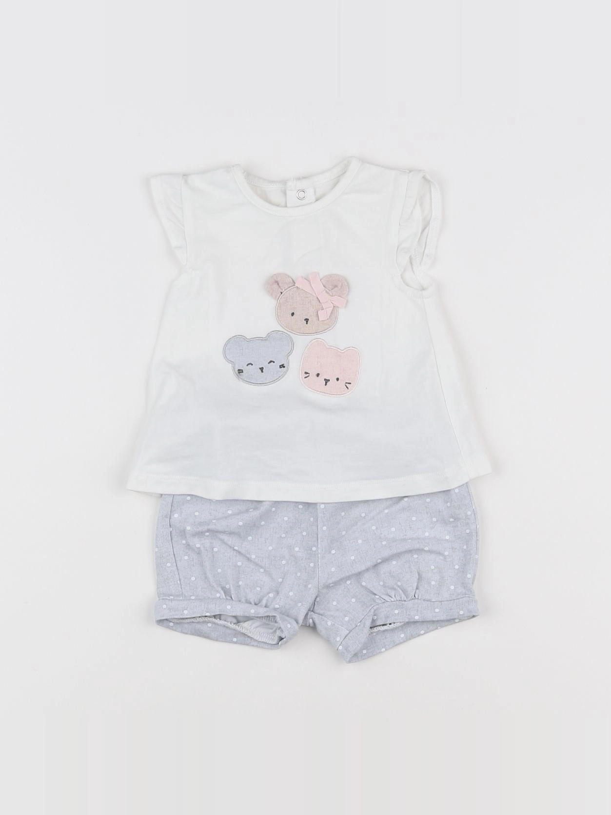 Mayoral - ensemble blanc, gris - 3 mois