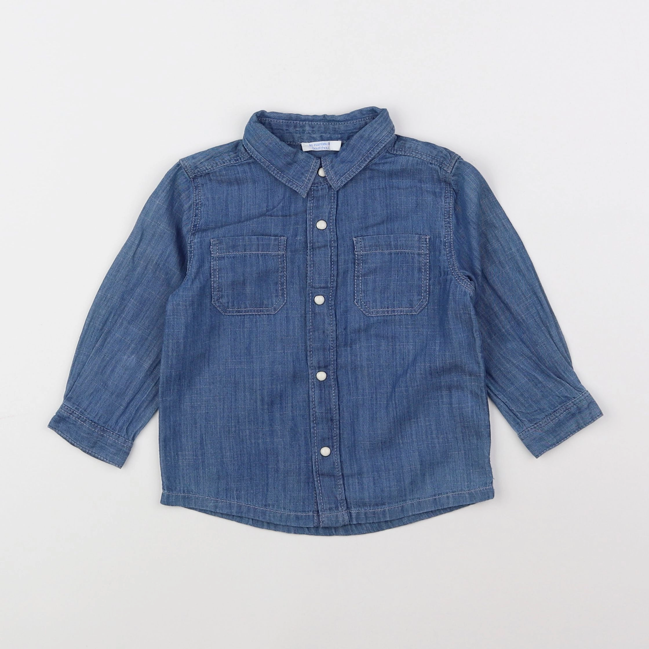 Boutchou - chemise bleu - 12 mois
