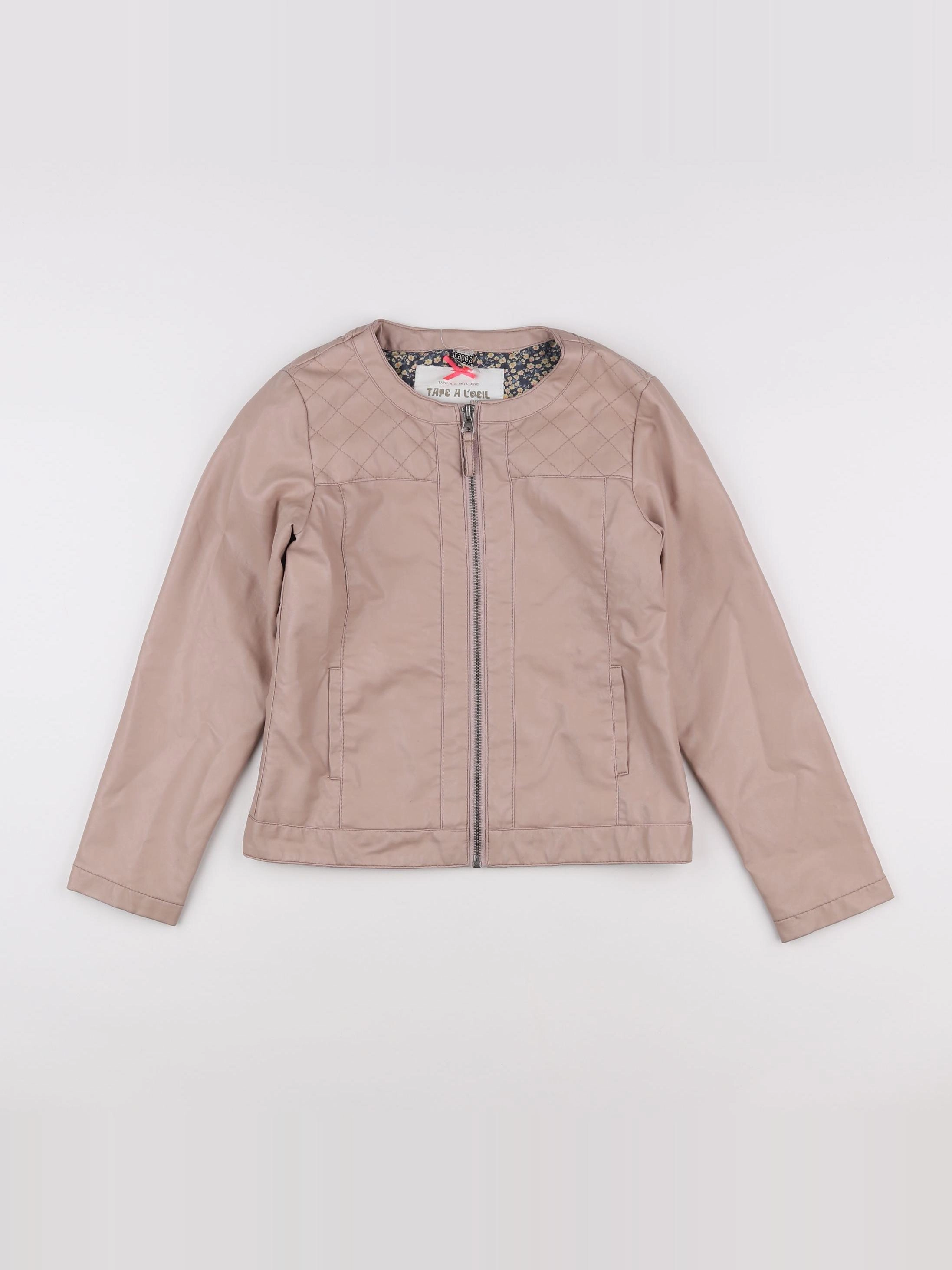 Tape à l'oeil - veste simili cuir rose - 10 ans