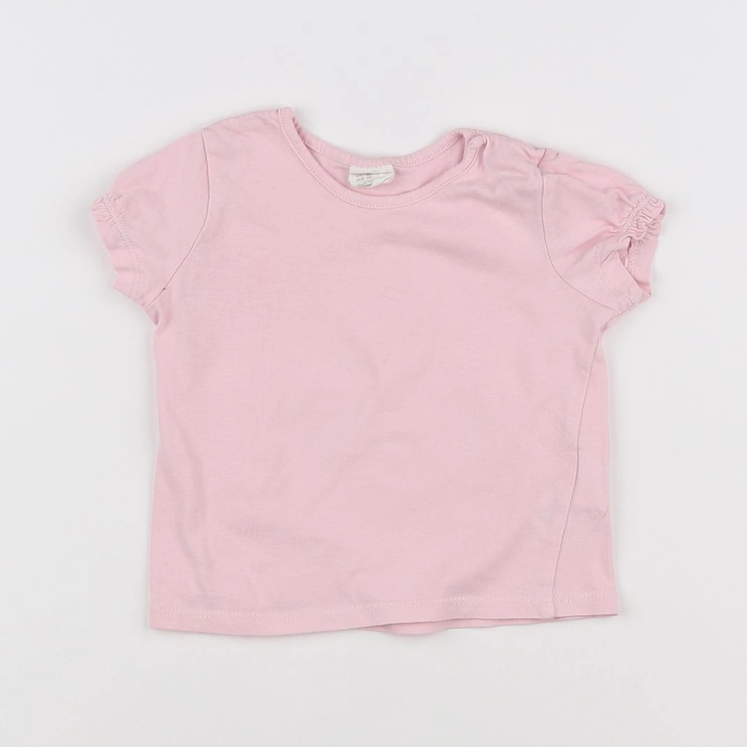 H&M - tee-shirt rose - 3/6 mois
