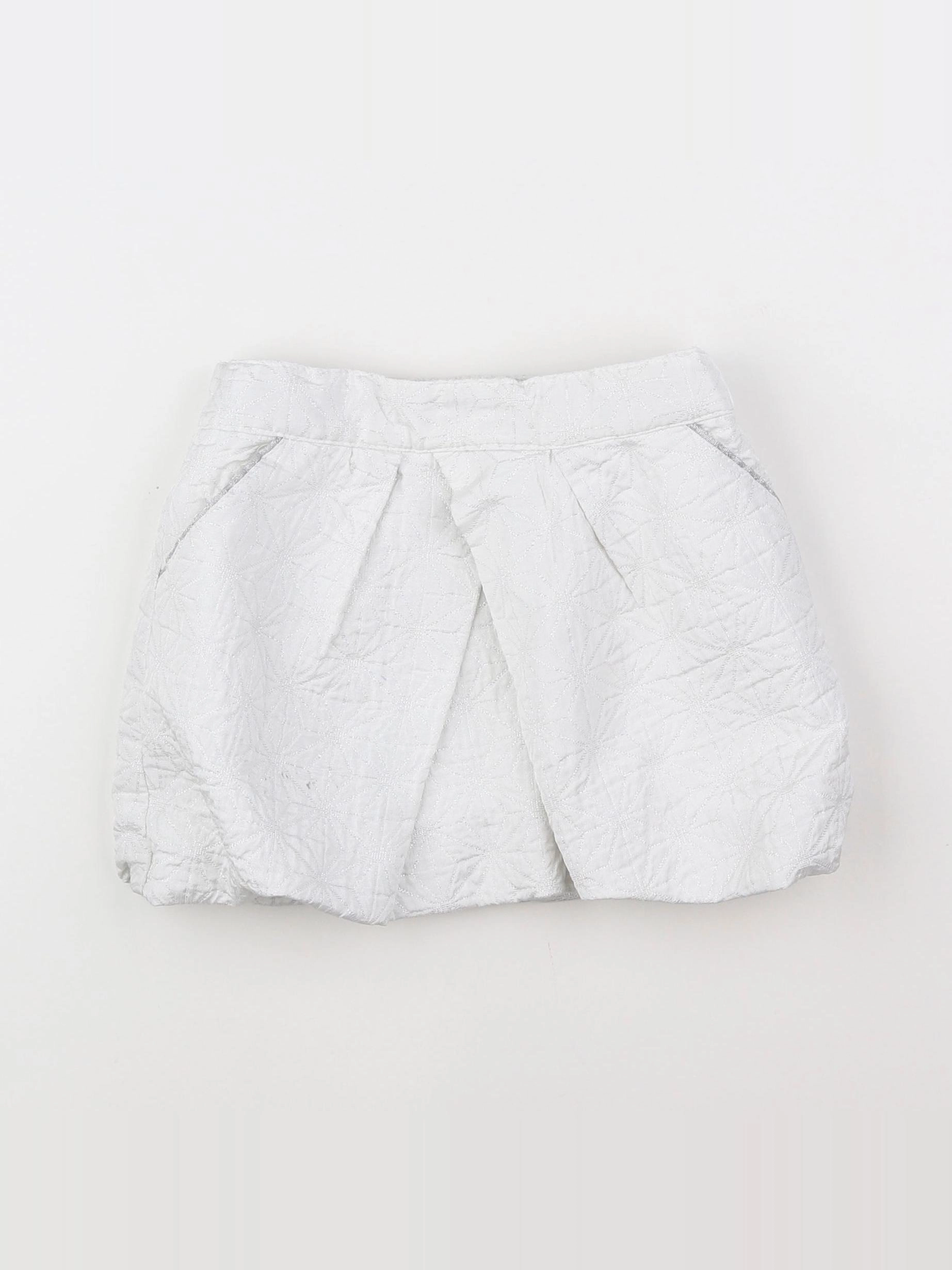 Vertbaudet - jupe blanc, argent - 6 ans