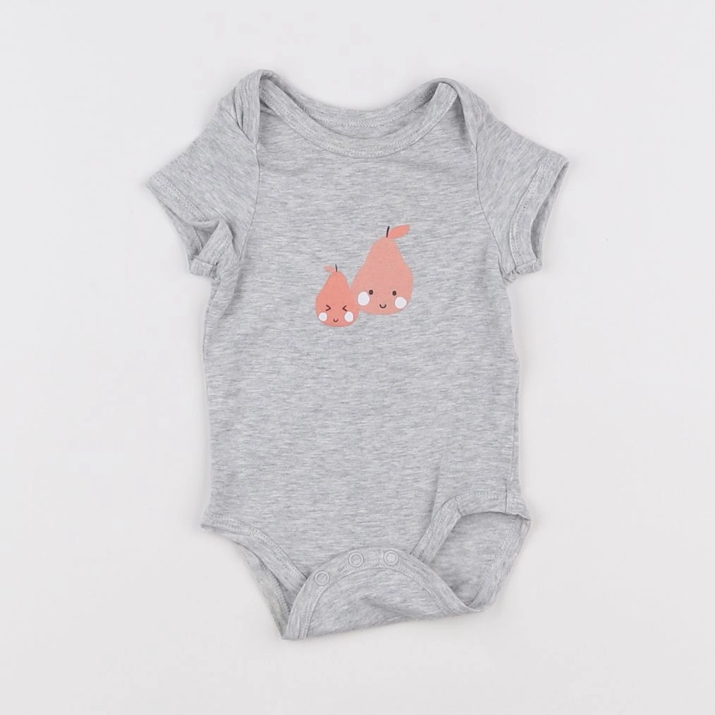 Vertbaudet - body gris, rose - 3 mois
