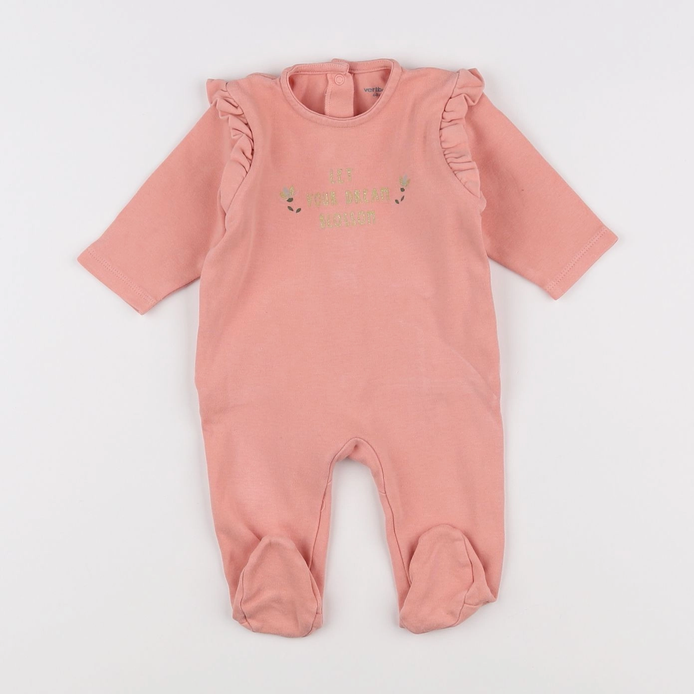 Vertbaudet - pyjama coton rose - 3 mois