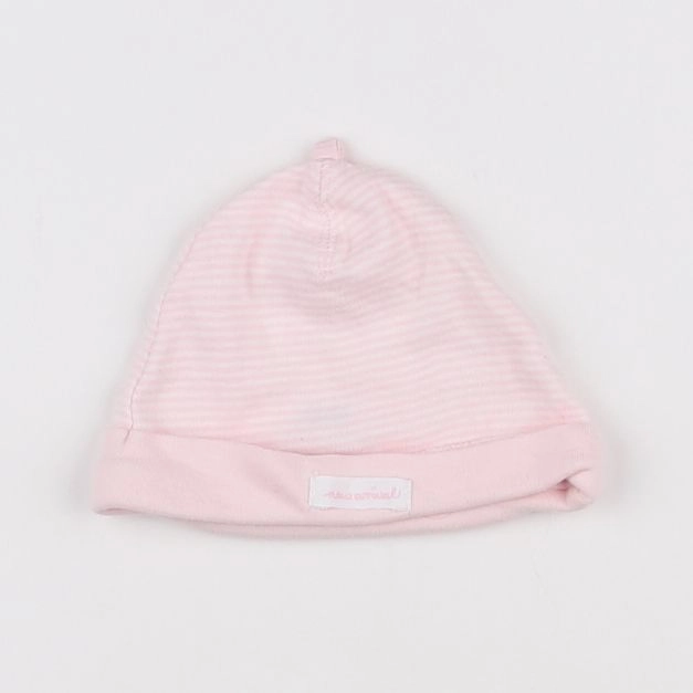 H&M - bonnet rose, blanc - 2/4 mois