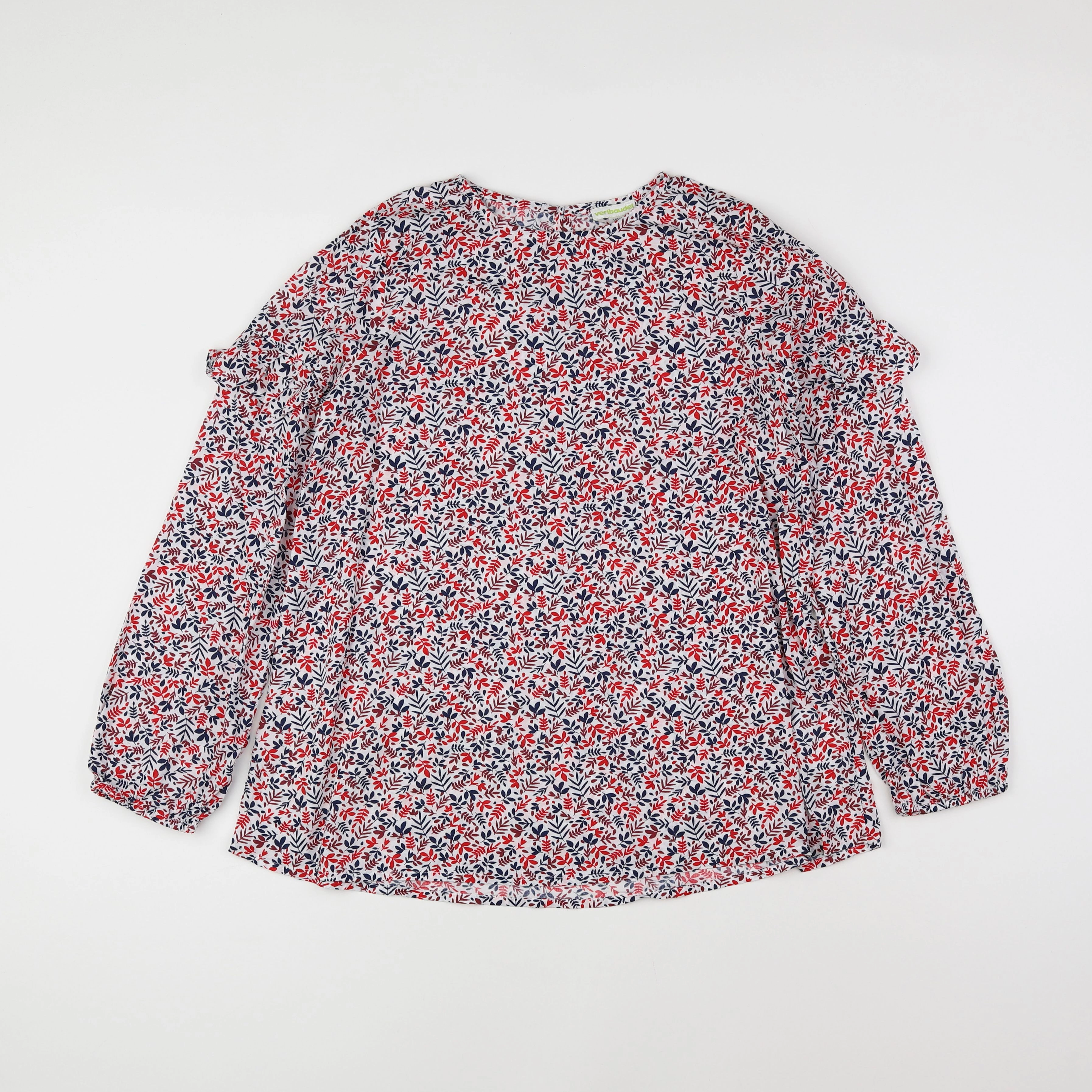 Vertbaudet - blouse rouge, bleu, blanc - 12 ans