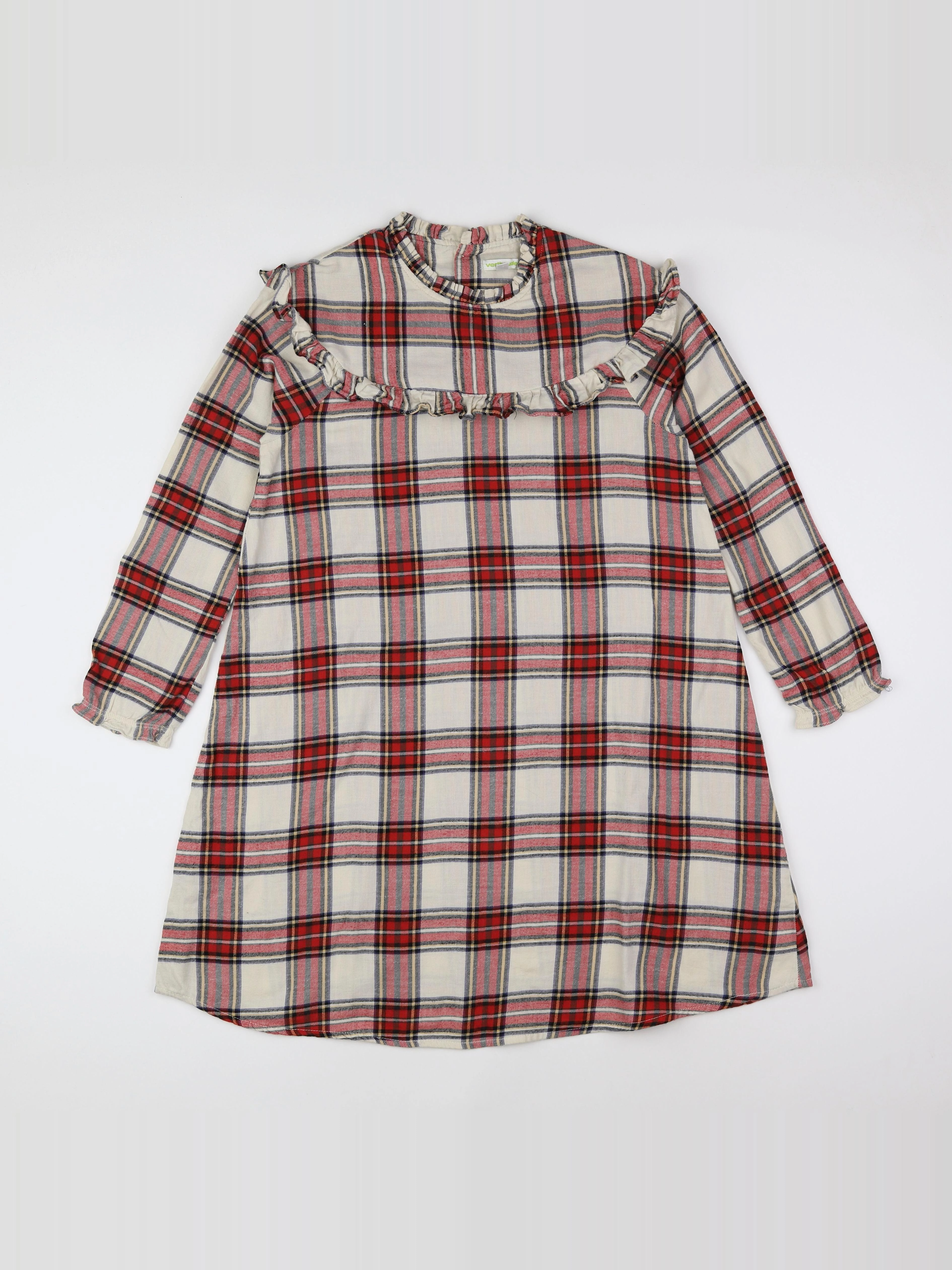 Vertbaudet - robe beige, rouge - 12 ans