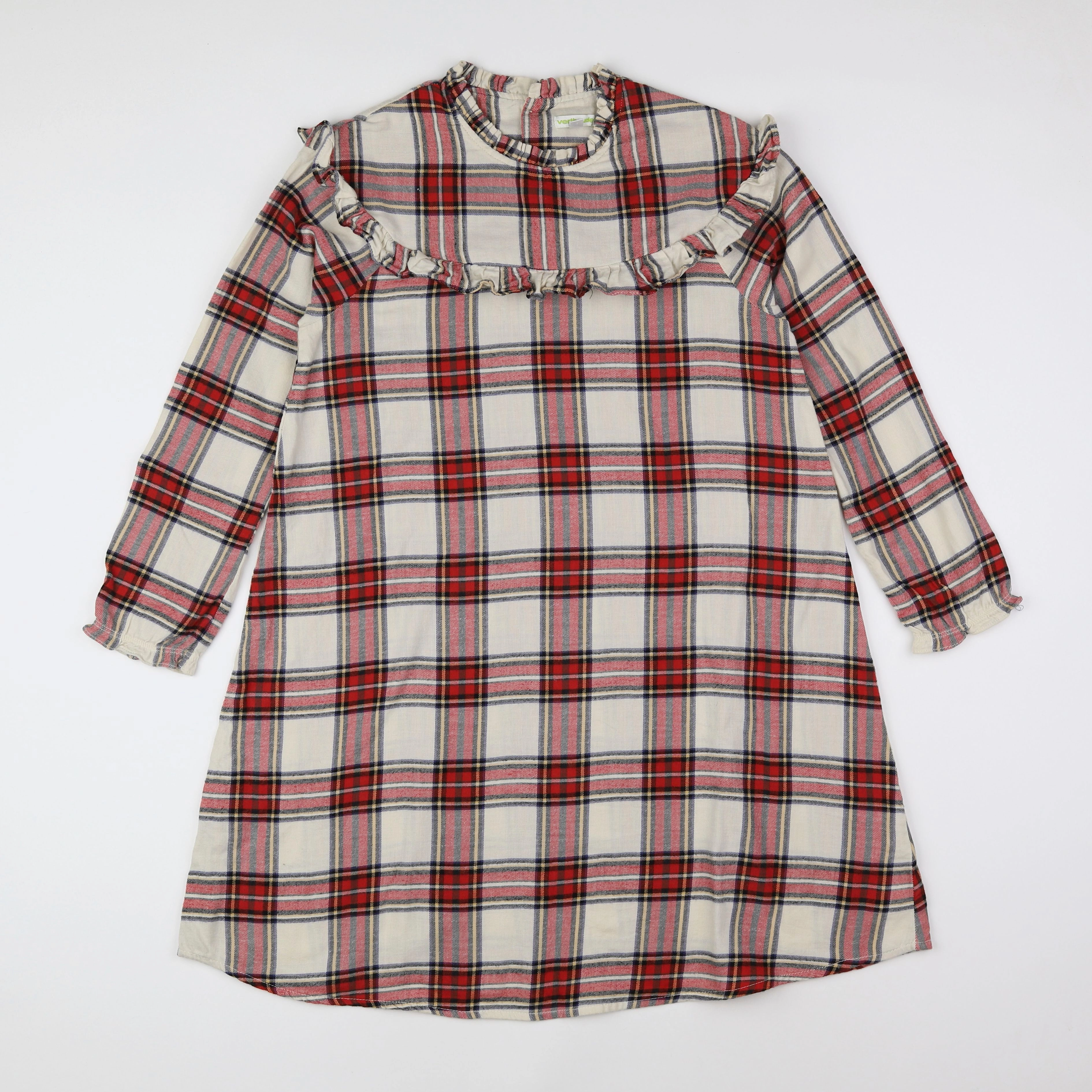 Vertbaudet - robe beige, rouge - 12 ans