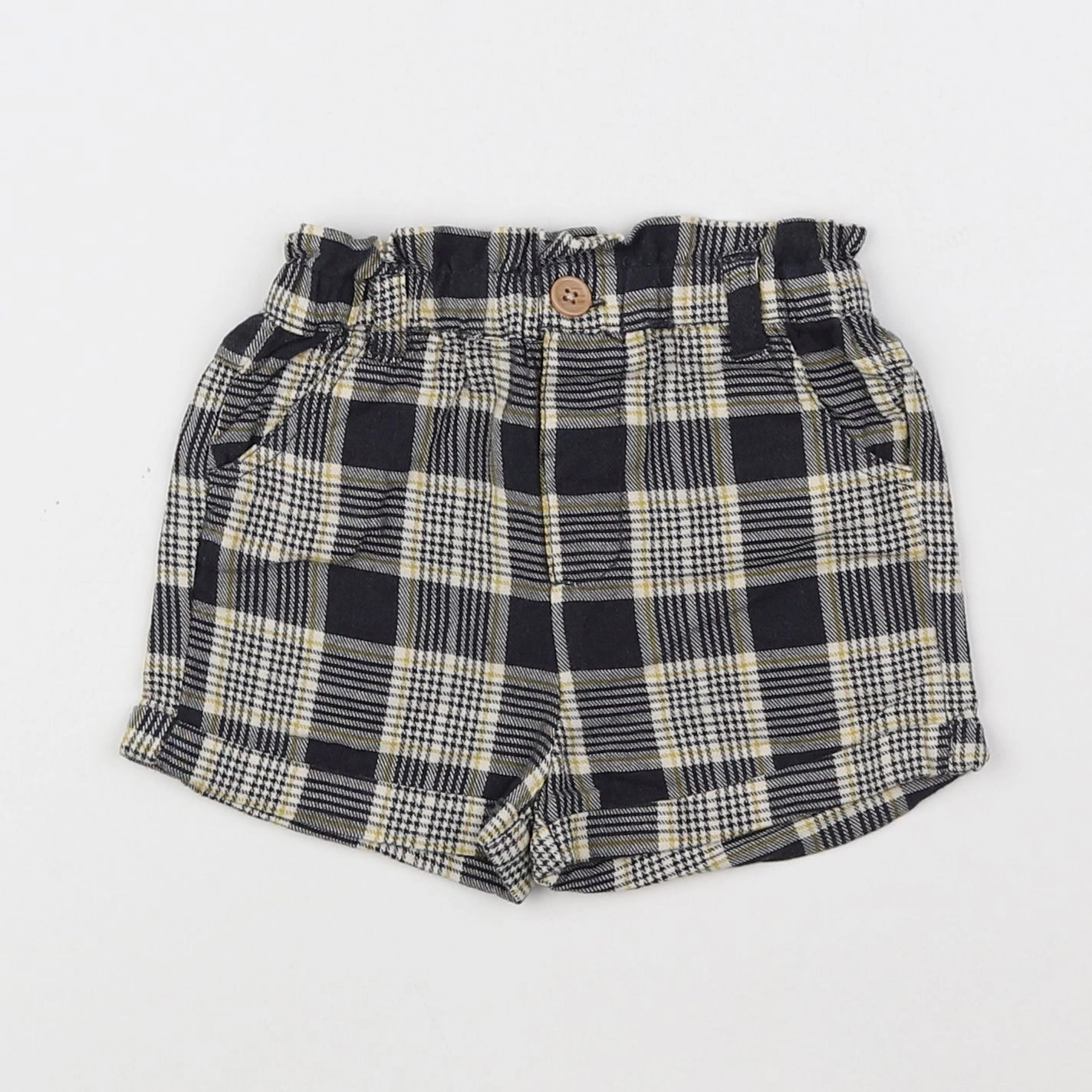 Vertbaudet - short jaune, noir - 6 mois