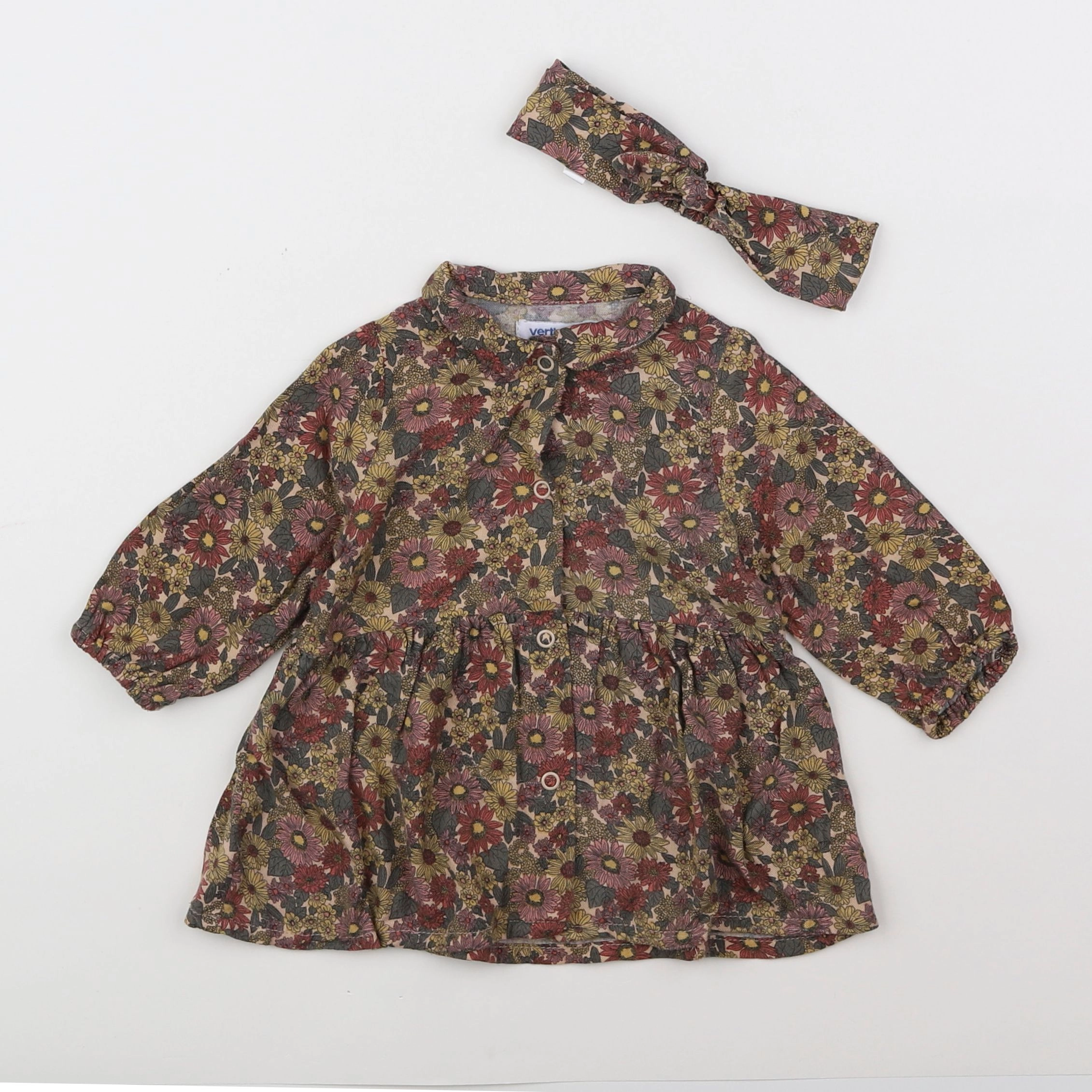Vertbaudet - robe multicolore - 6 mois