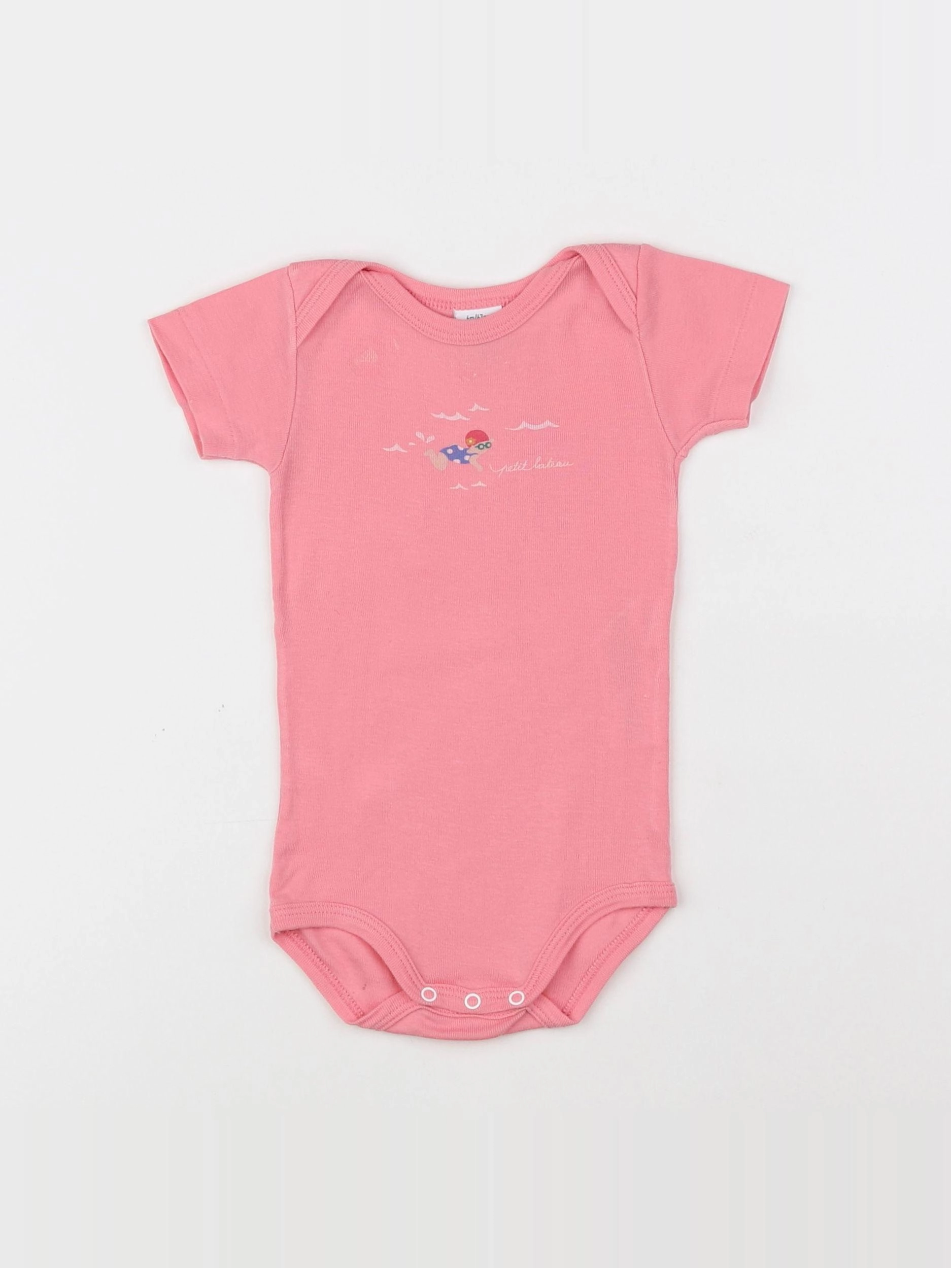 Petit Bateau - body rose - 6 mois