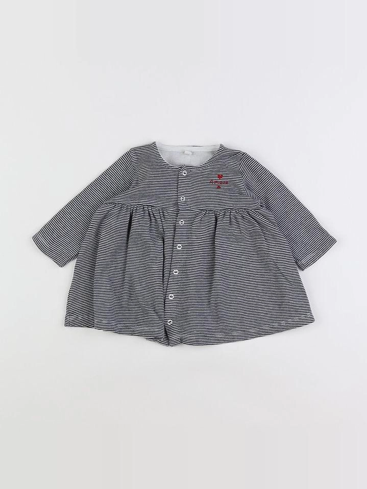Petit Bateau - robe gris - 6 mois
