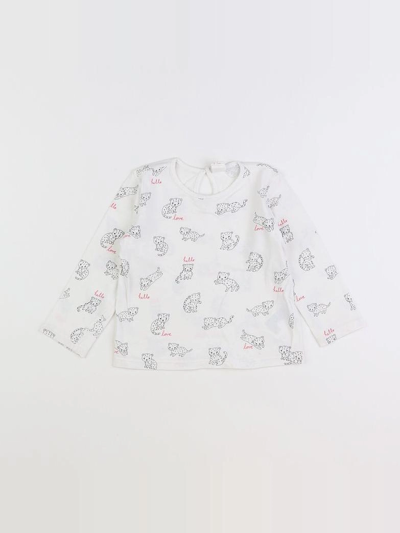 H&M - tee-shirt blanc, gris - 12/18 mois