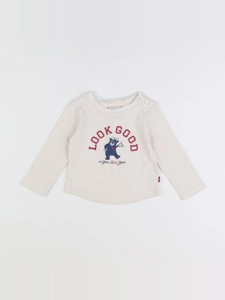 Levi's - tee-shirt blanc, bleu - 18 mois