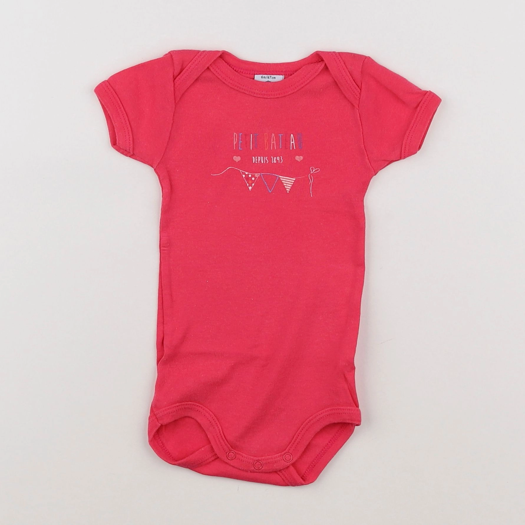 Petit Bateau - body rose - 6 mois