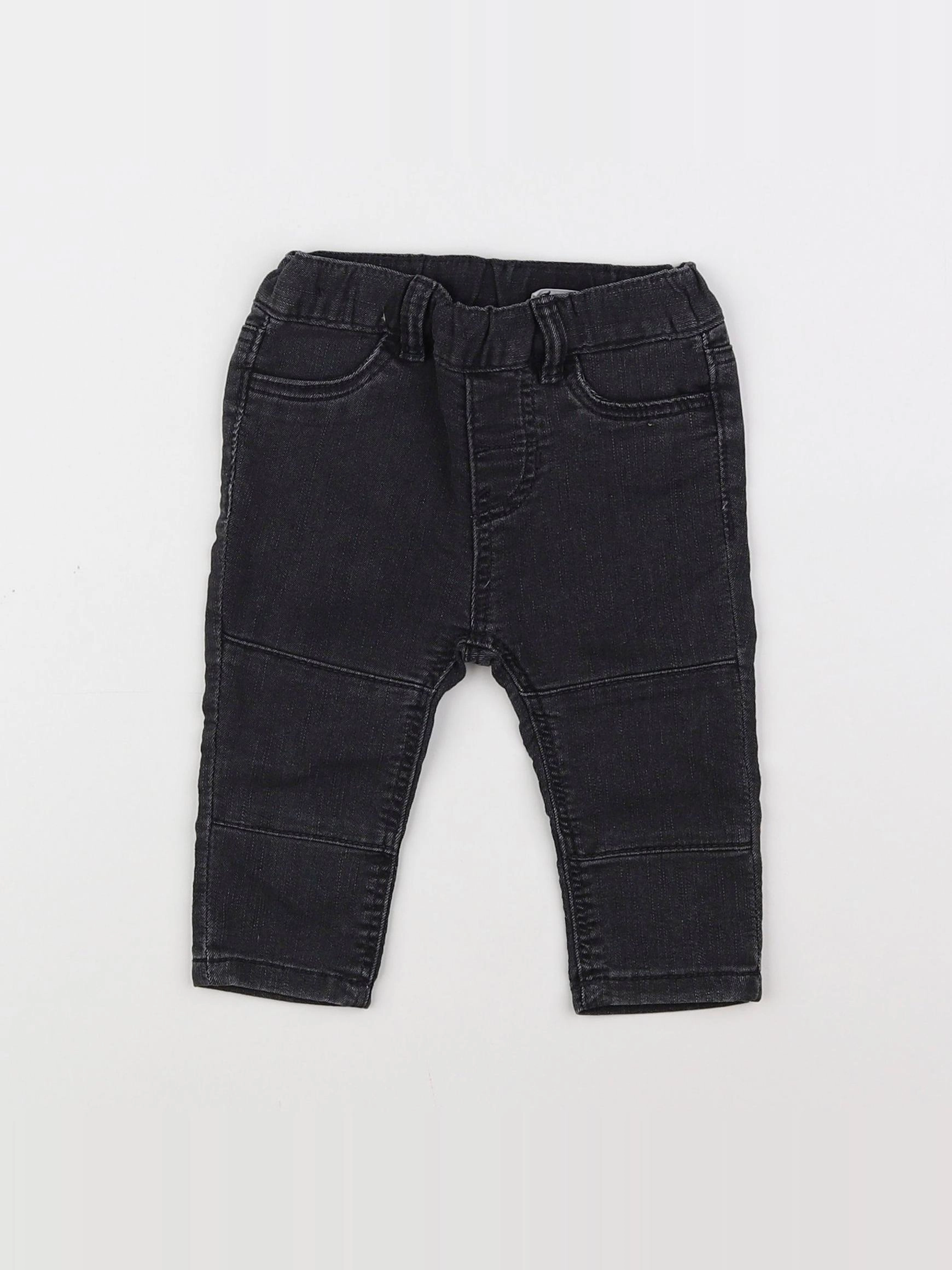 H&M - jean noir - 6/9 mois