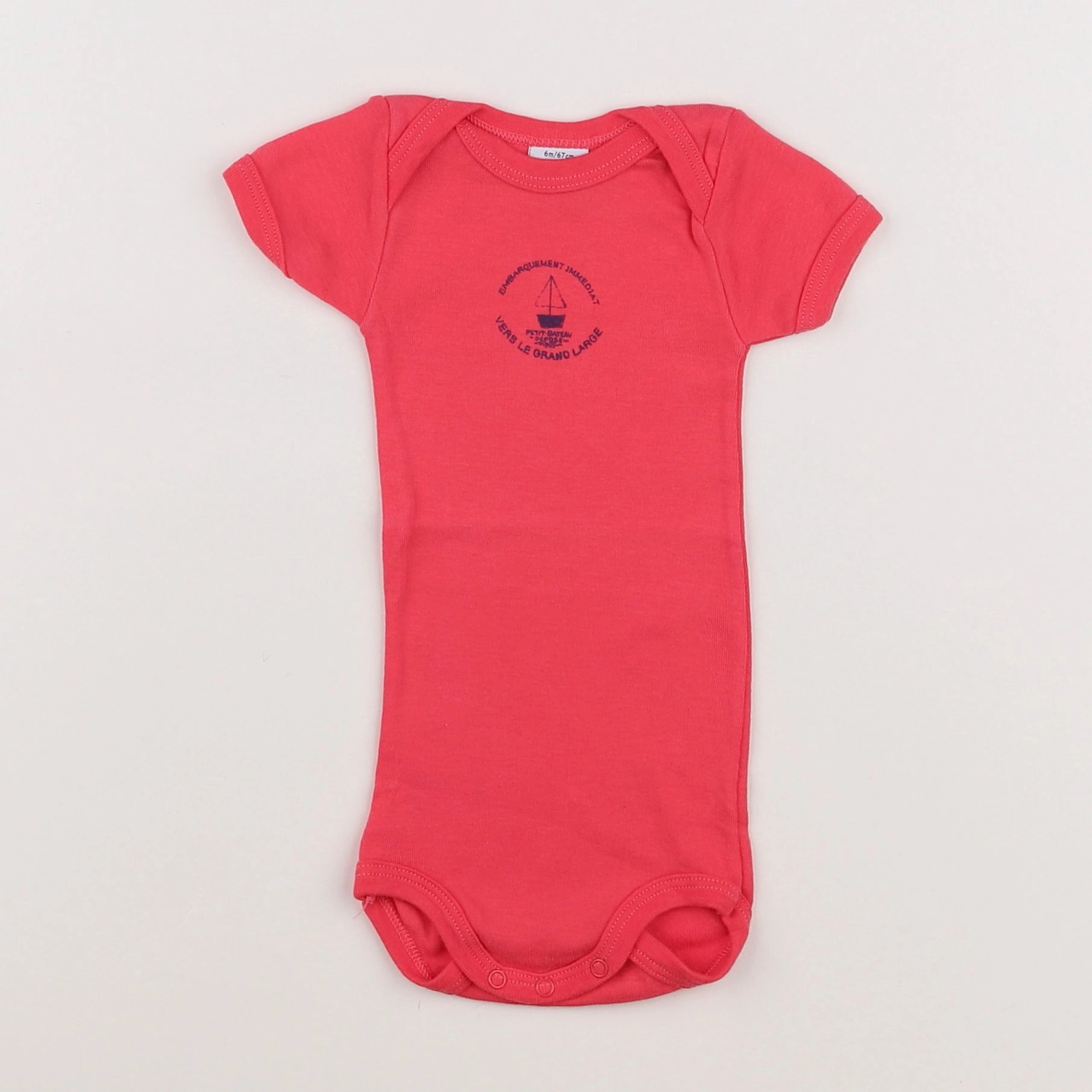 Petit Bateau - body rose - 6 mois