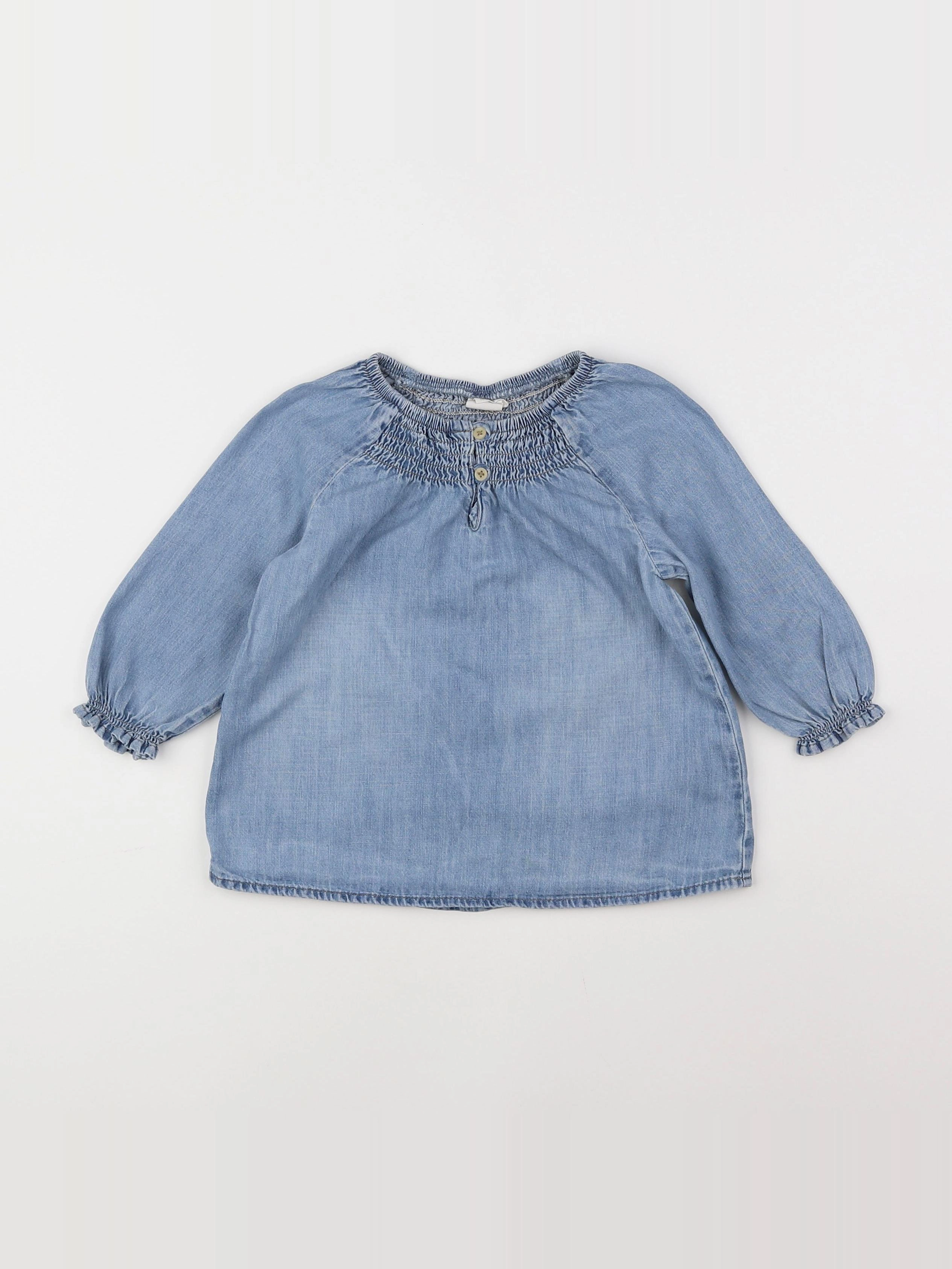 H&M - robe bleu - 12/18 mois