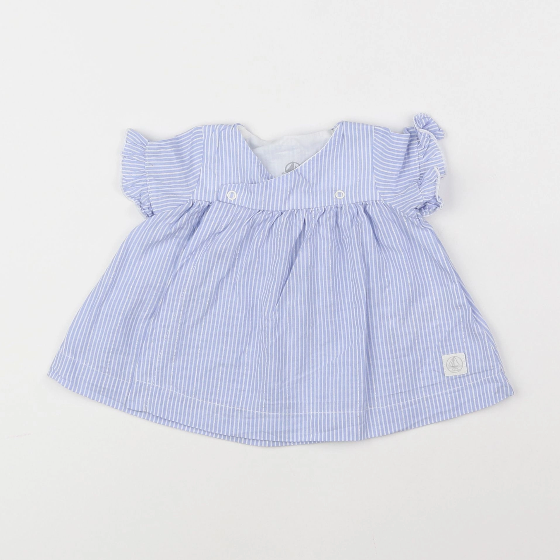 Petit Bateau - robe bleu, blanc - 1 mois