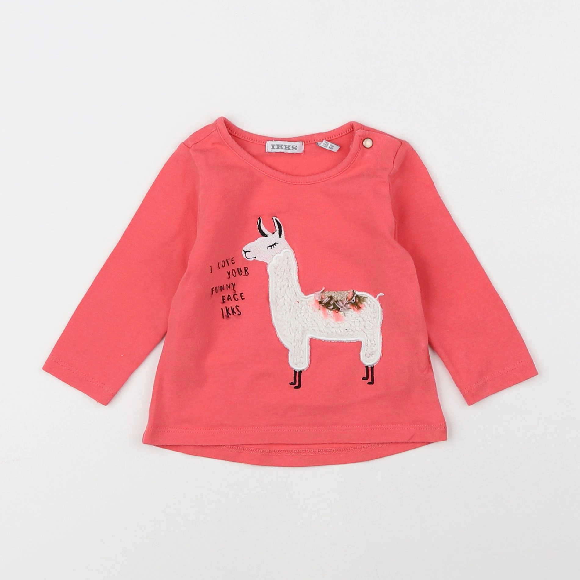 IKKS - tee-shirt rose, blanc - 6 mois