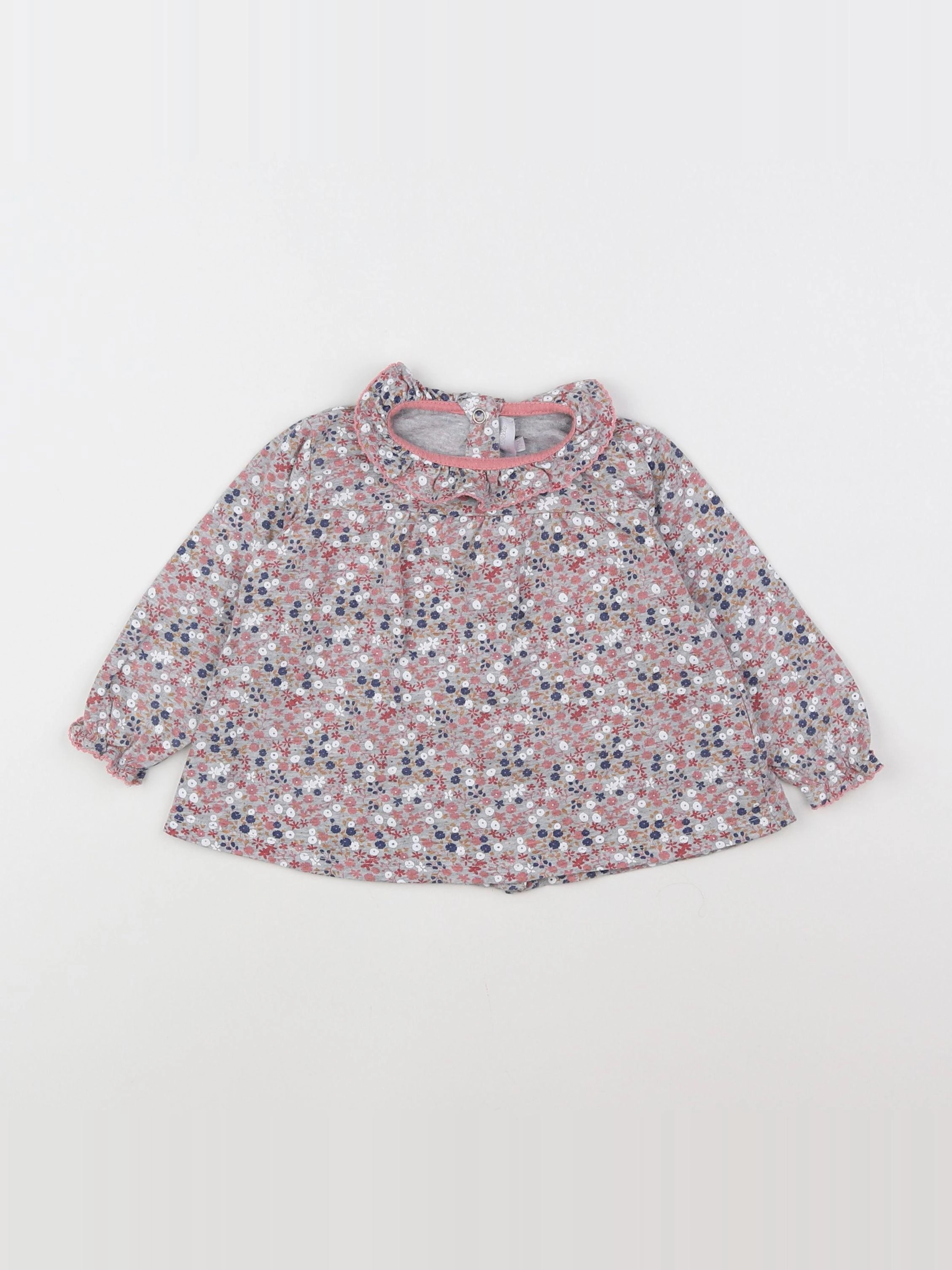 Cadet Rousselle - tee-shirt gris, rose - 12 mois