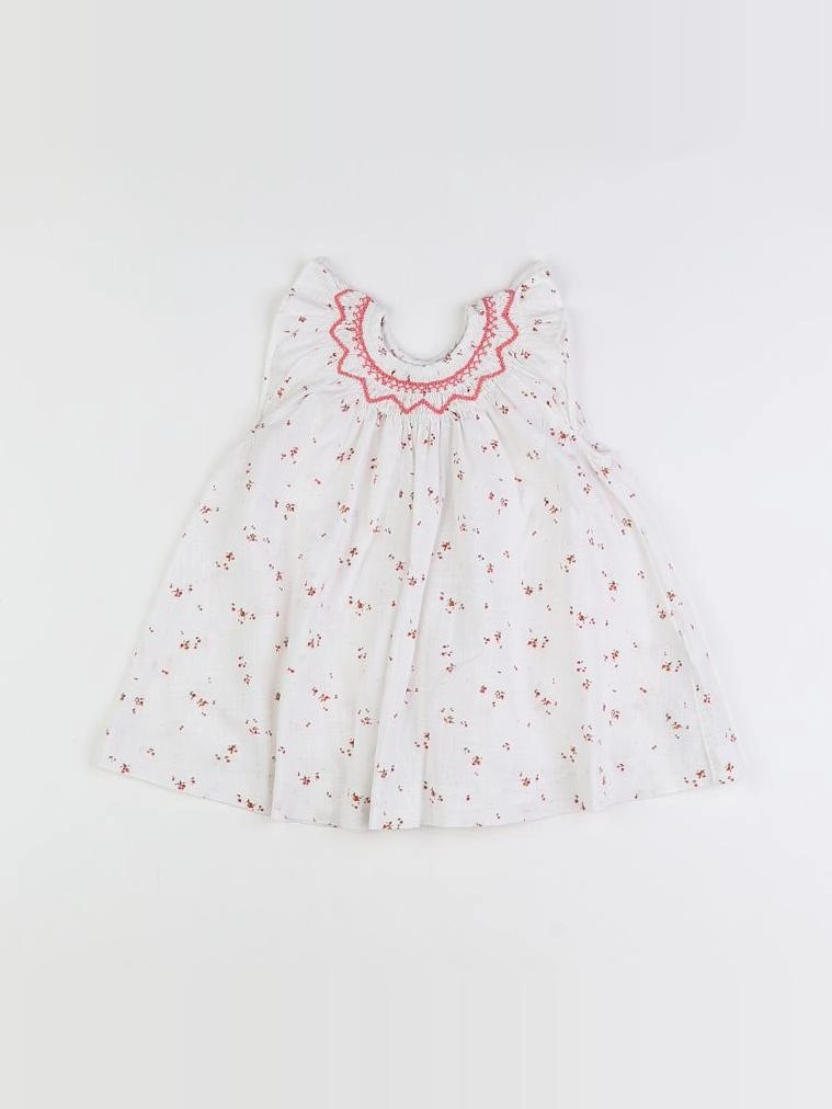 Cyrillus - robe blanc, rose - 6 mois