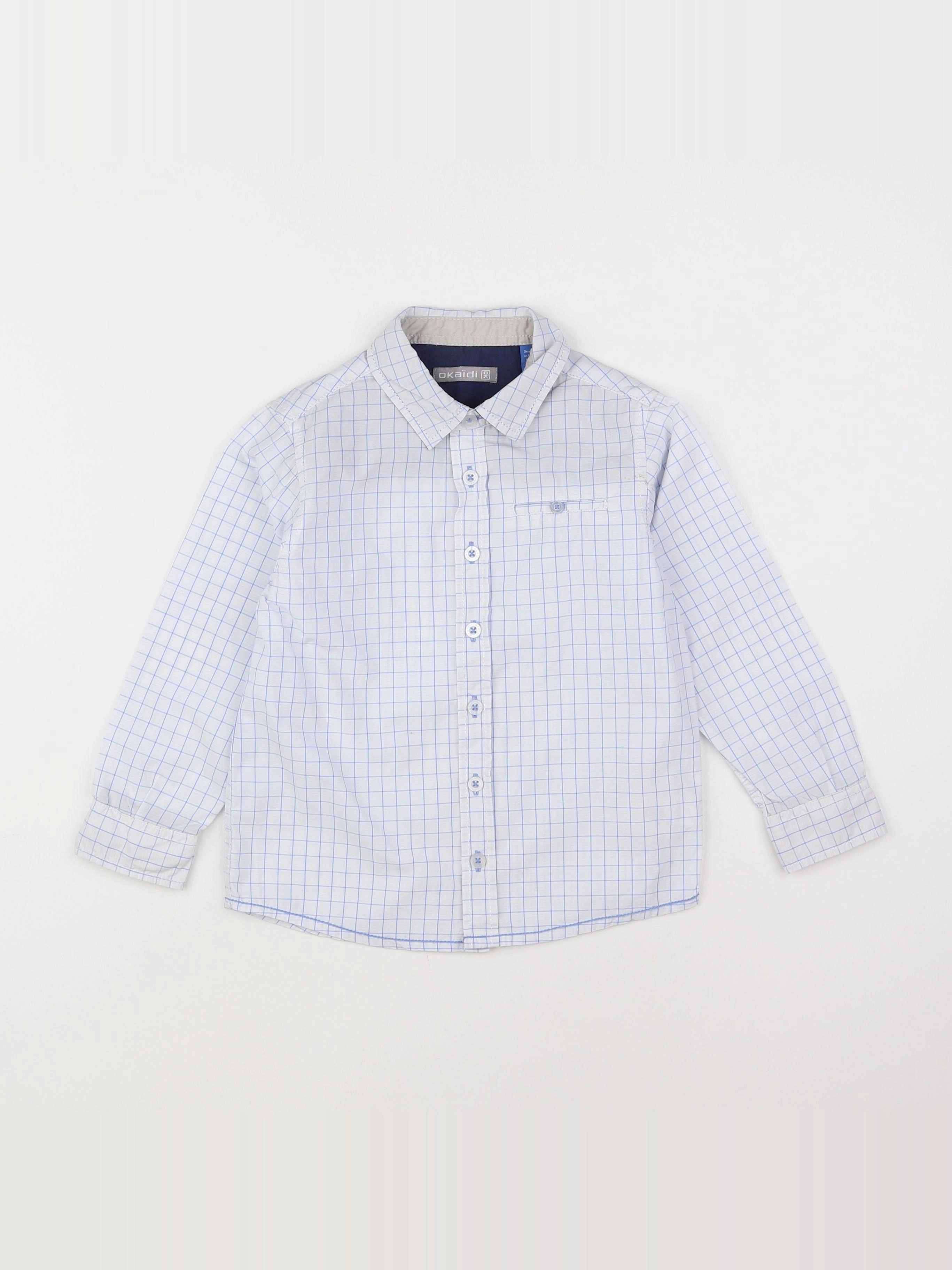 Okaidi - chemise blanc, bleu - 4 ans