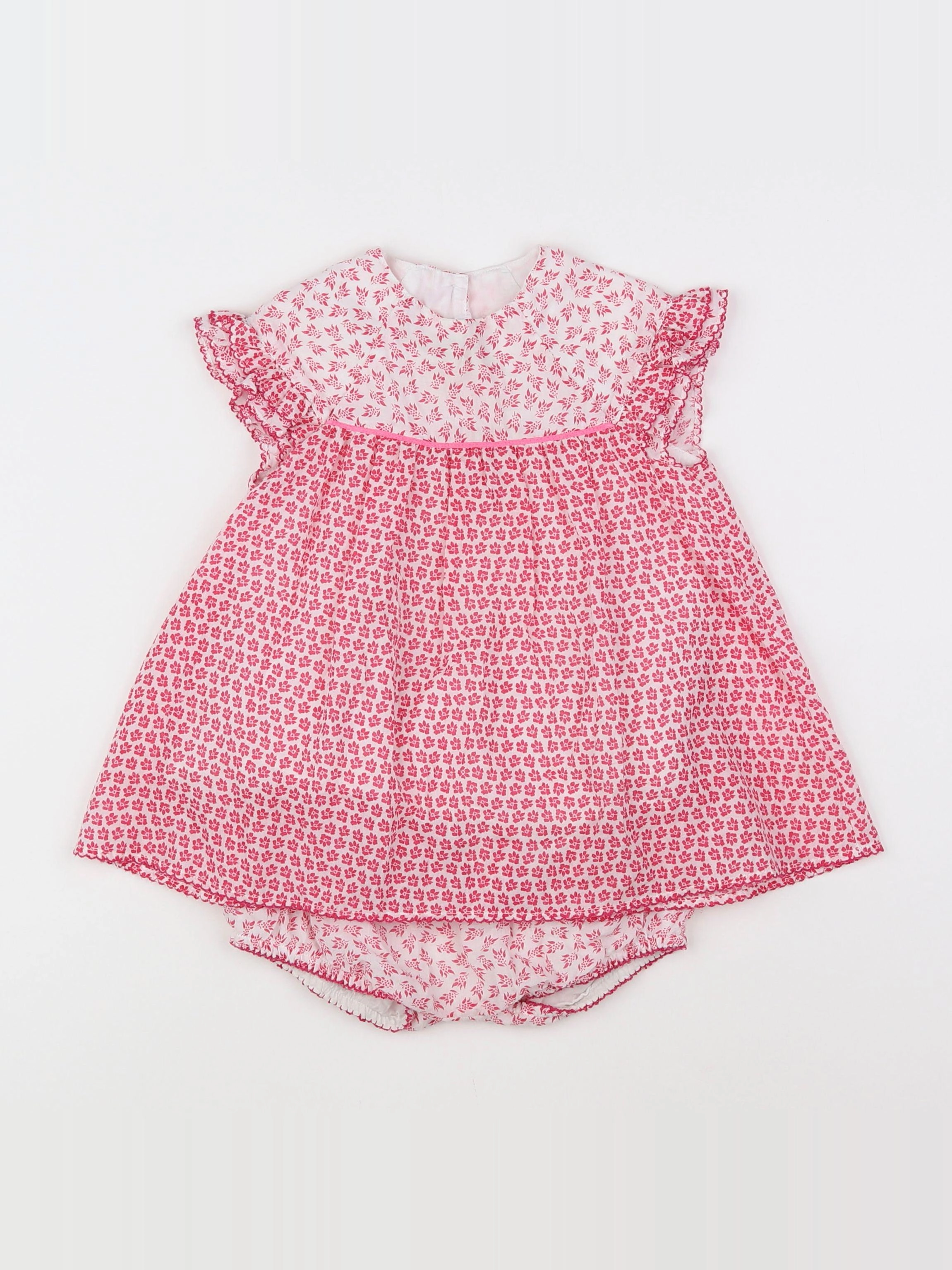 Absorba - robe blanc, rose - 18 mois