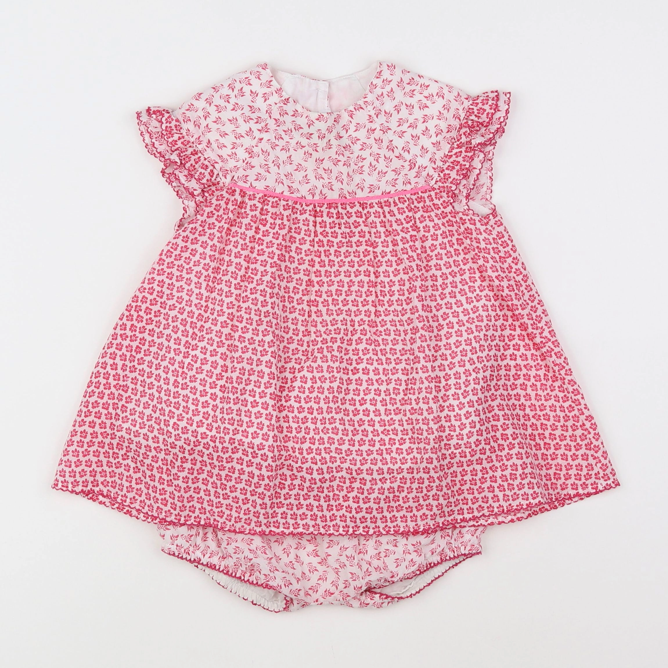 Absorba - robe blanc, rose - 18 mois
