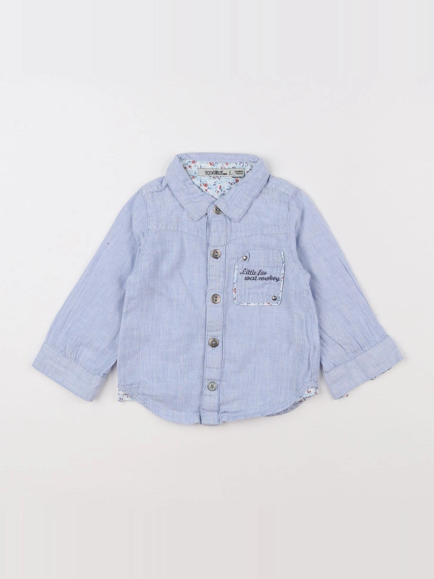 Tape à l'oeil - chemise blanc, bleu - 12 mois