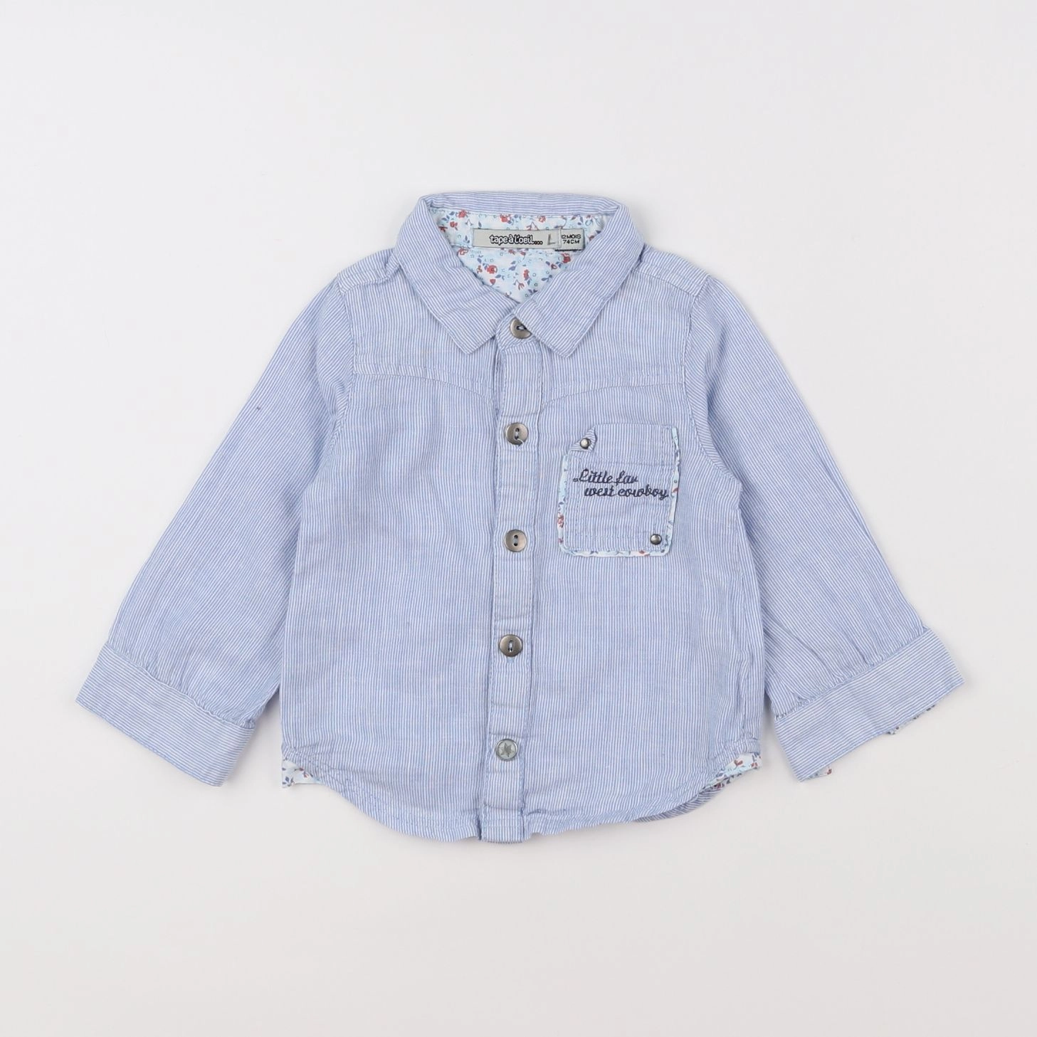 Tape à l'oeil - chemise blanc, bleu - 12 mois