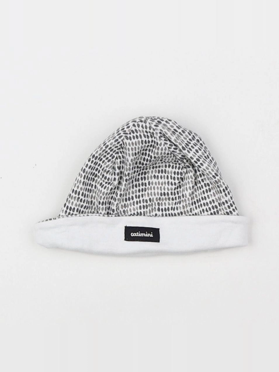 Catimini - bonnet taupe, blanc - 3/6 mois