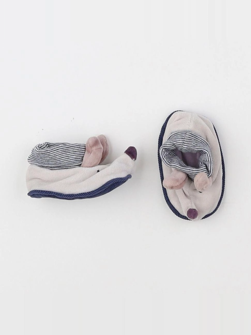 Moulin Roty - chaussons beige, bleu - pointure 17