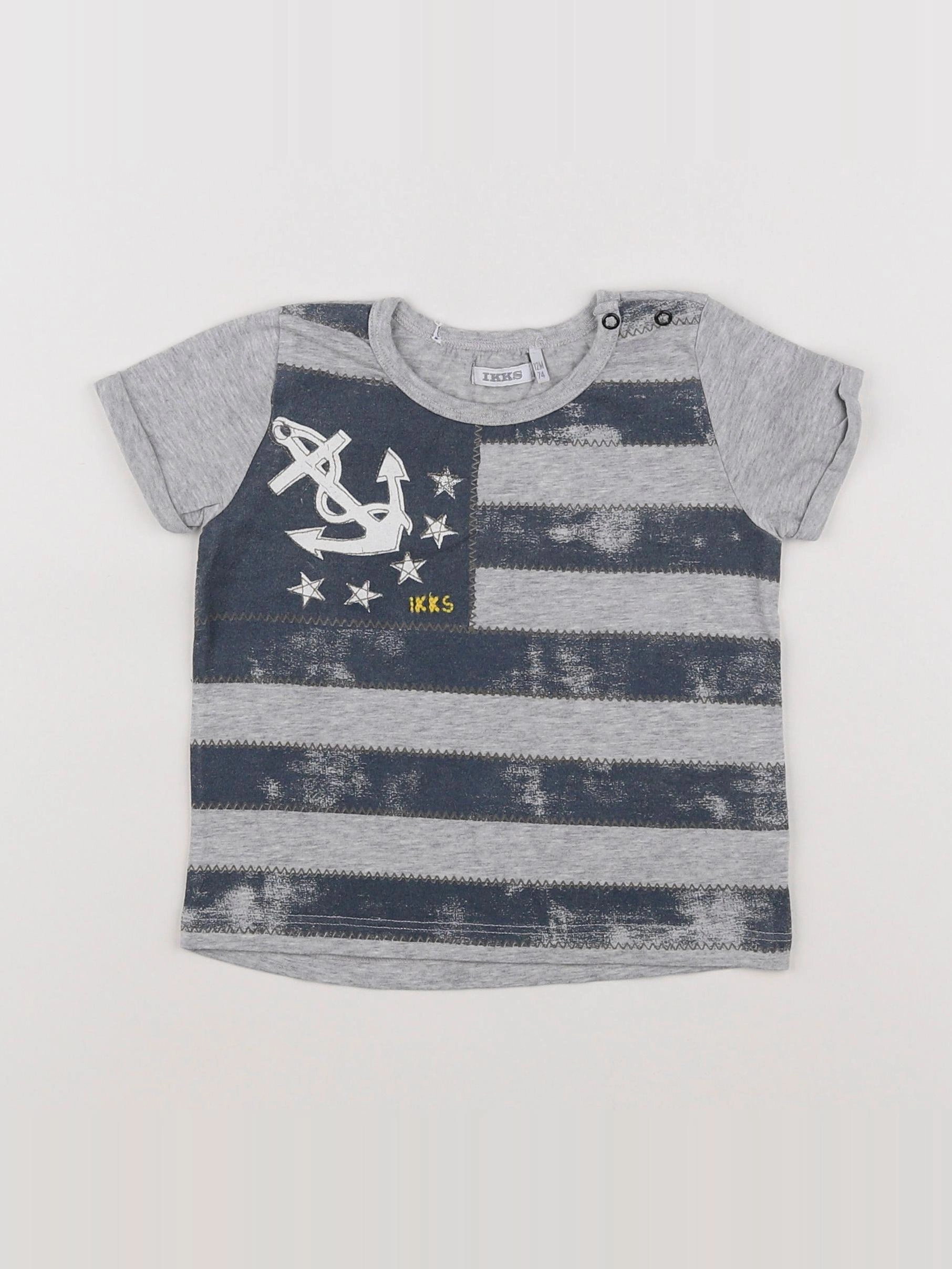 IKKS - tee-shirt gris - 12 mois