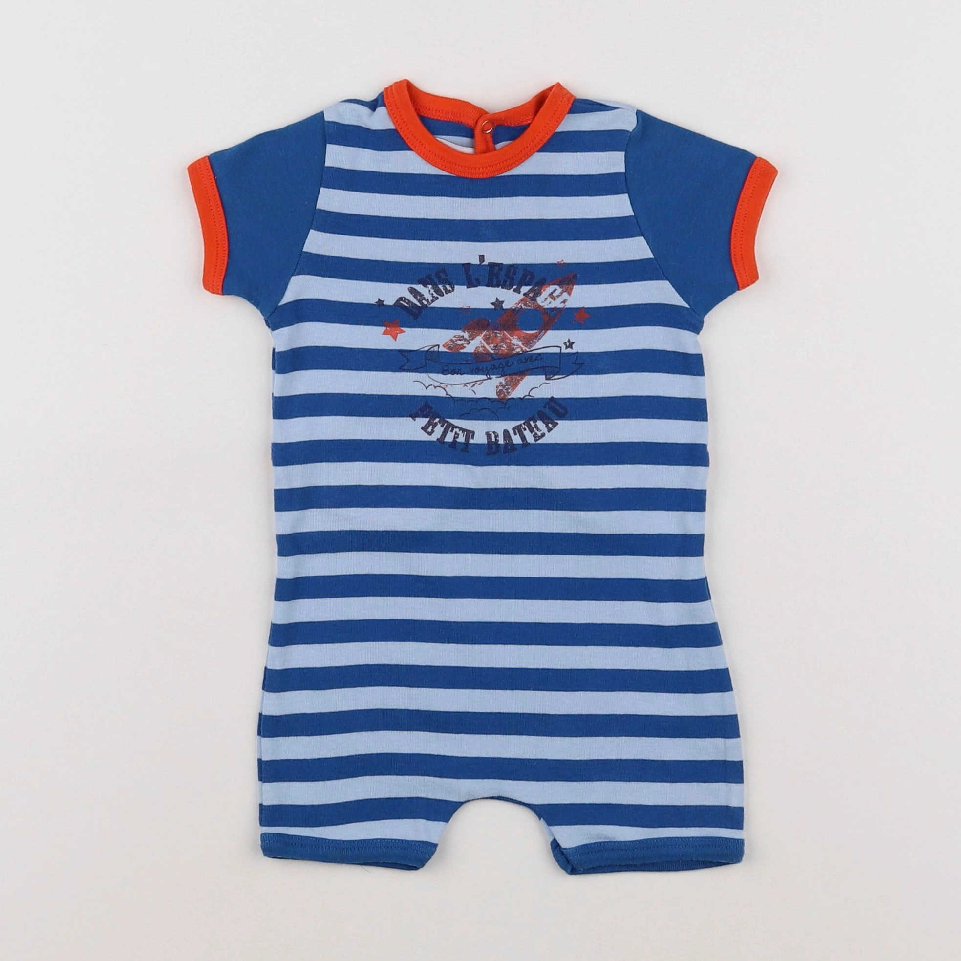 Petit Bateau - pyjama coton bleu - 3 mois