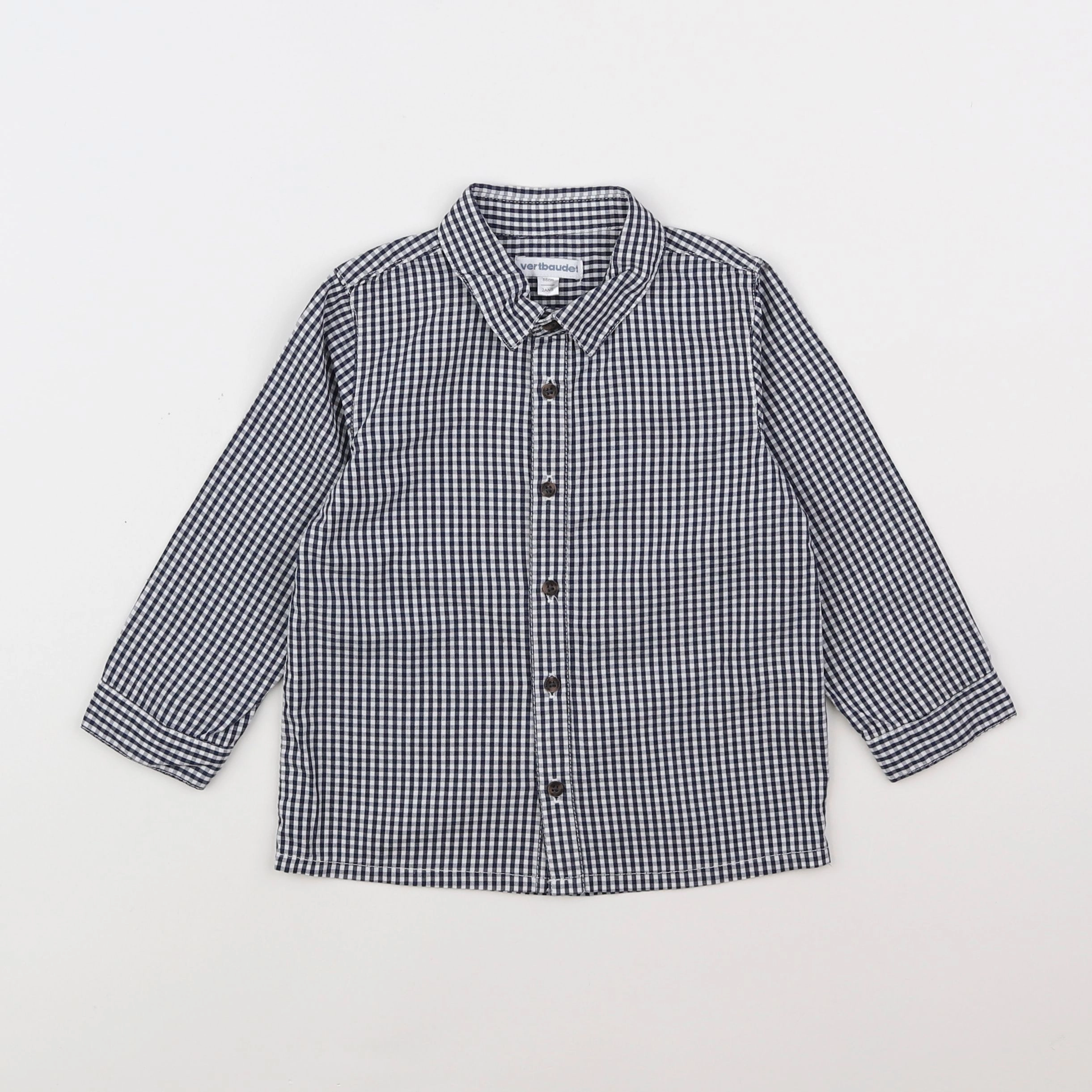 Vertbaudet - chemise blanc, bleu - 2 ans