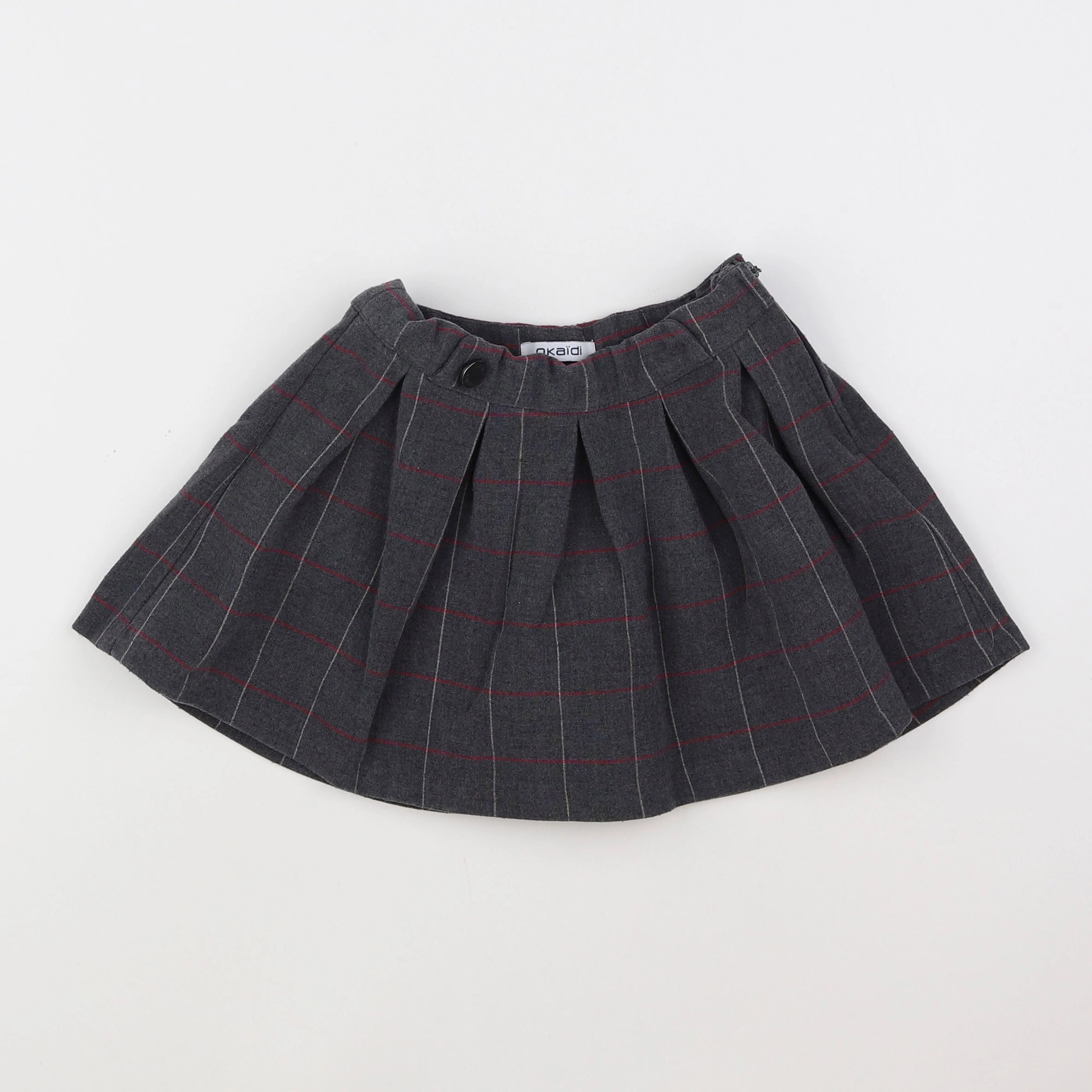 Okaidi - jupe gris, rose - 3 ans