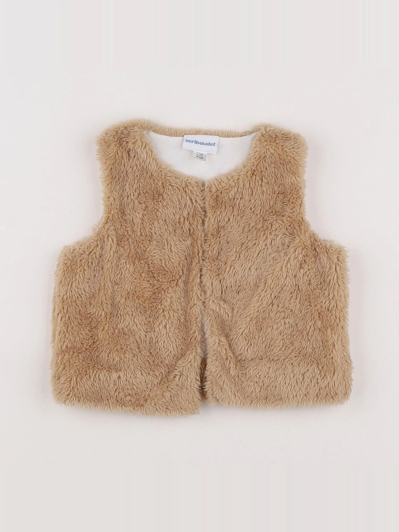 Vertbaudet - gilet beige - 9 mois
