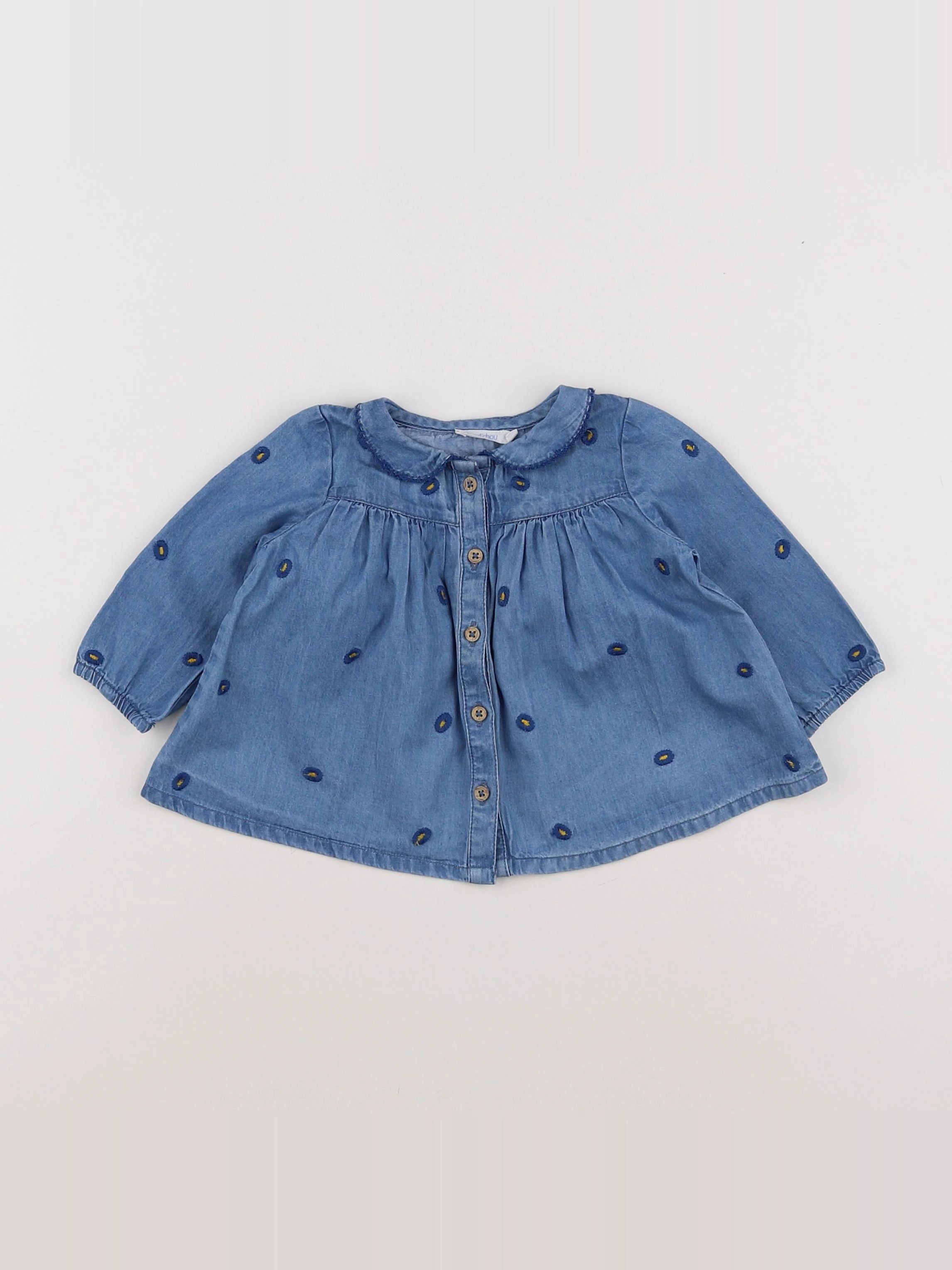 Boutchou - blouse bleu - 6 mois