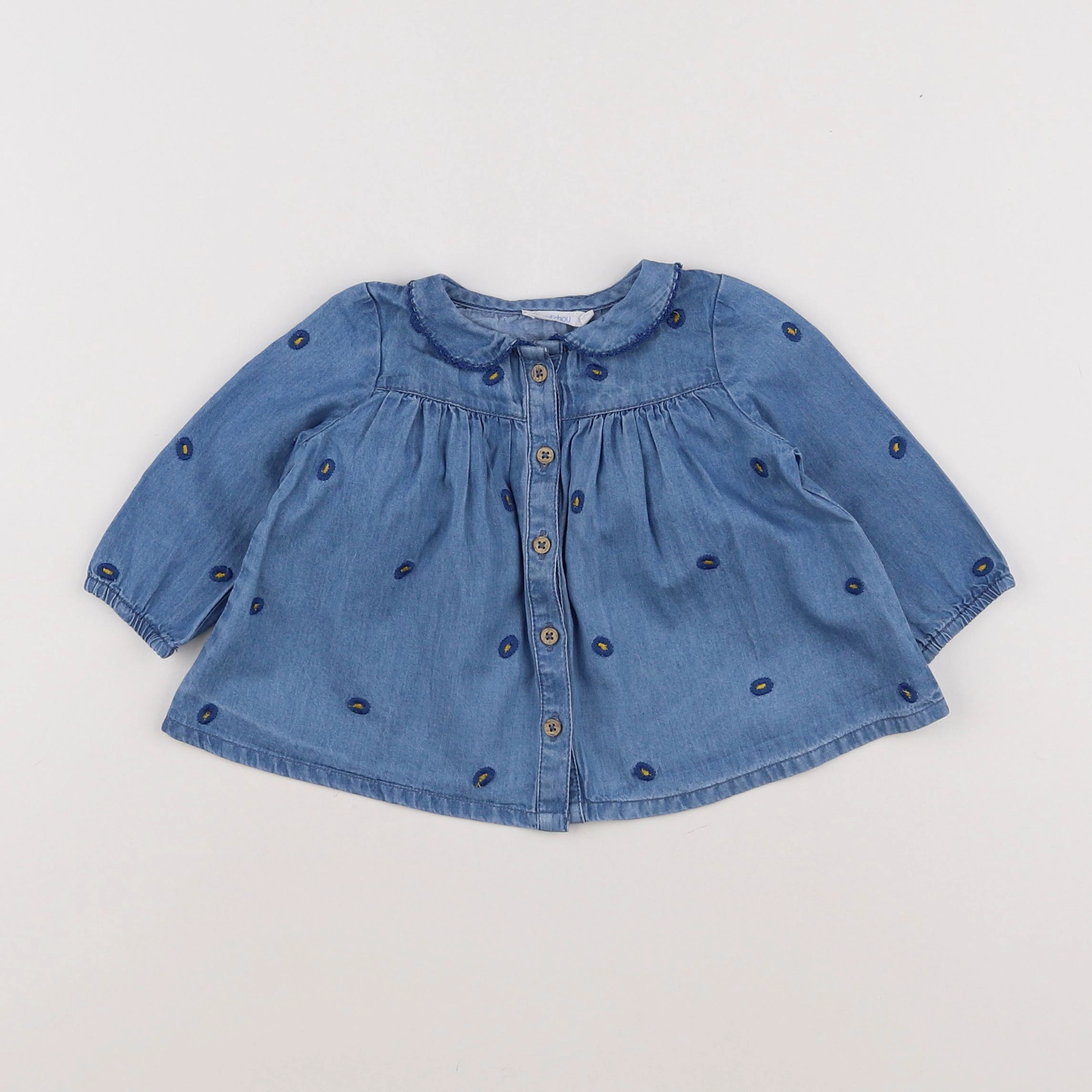 Boutchou - blouse bleu - 6 mois