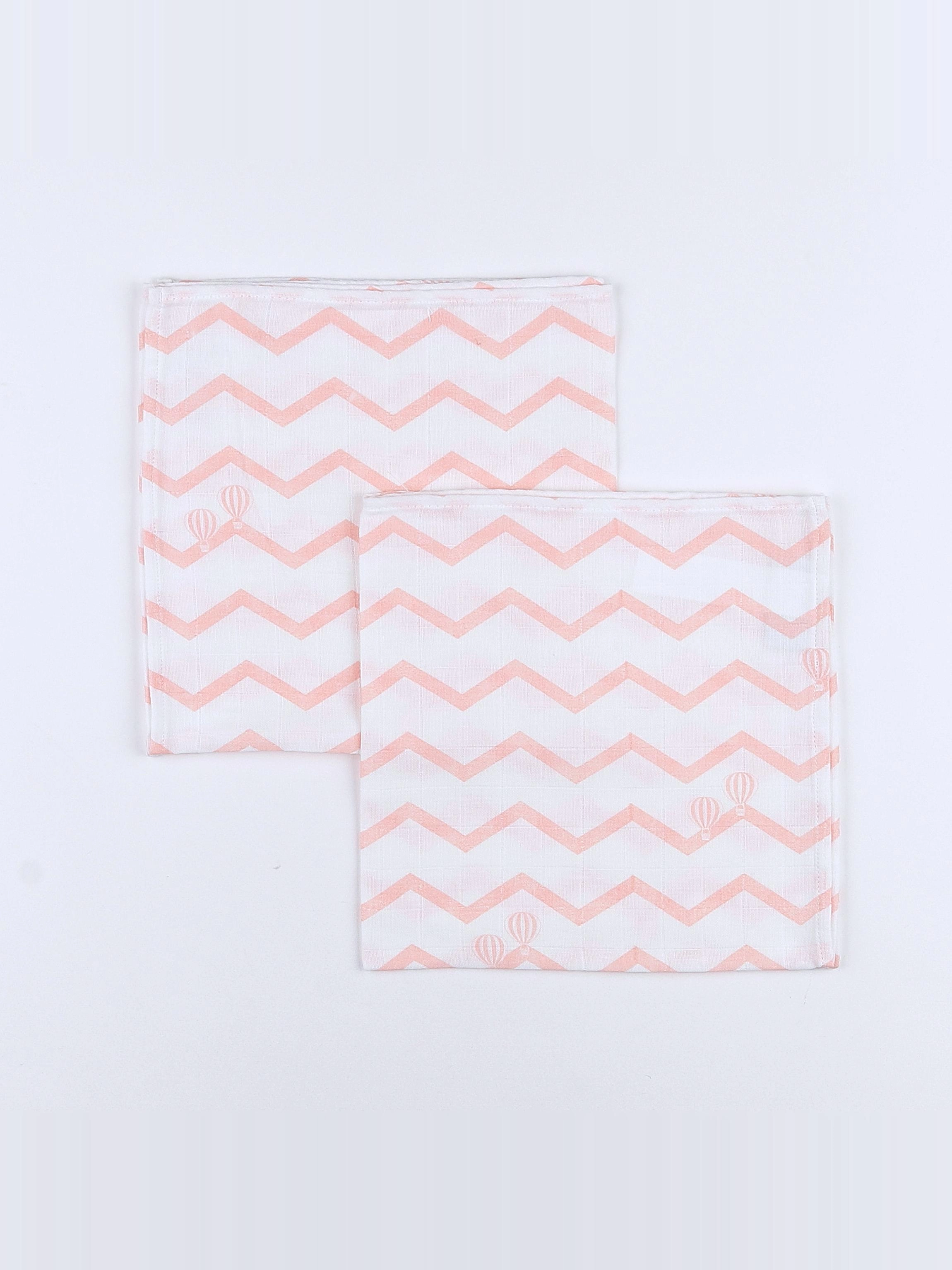 Gloop - lot de 2 langes chevron corail (neuf) - 50x50